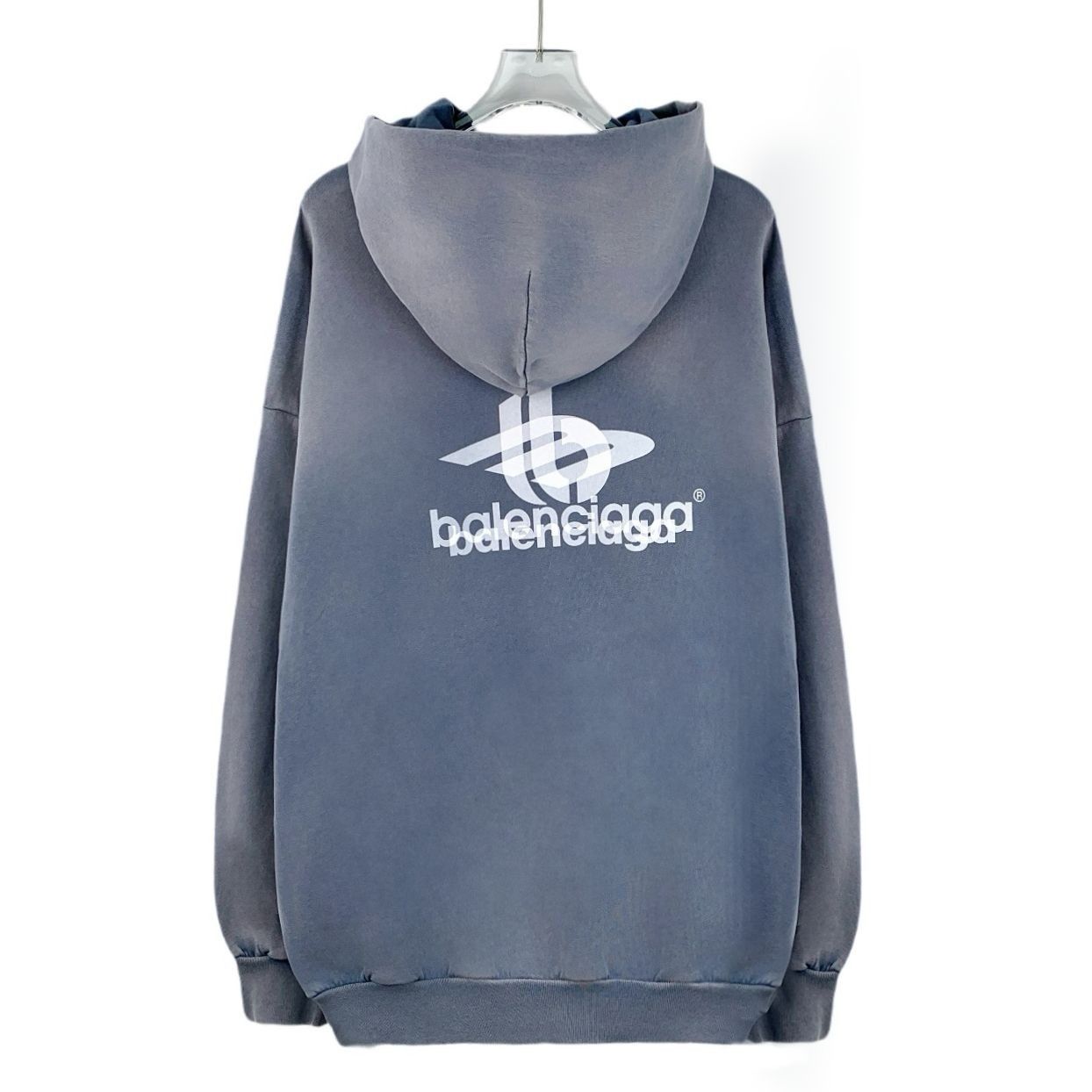Balenciaga Balenciaga Haze Blue Phantom Overlapping Logo Unisex Hoodie Size US M / EU 48-50 / 2 - 8 Thumbnail