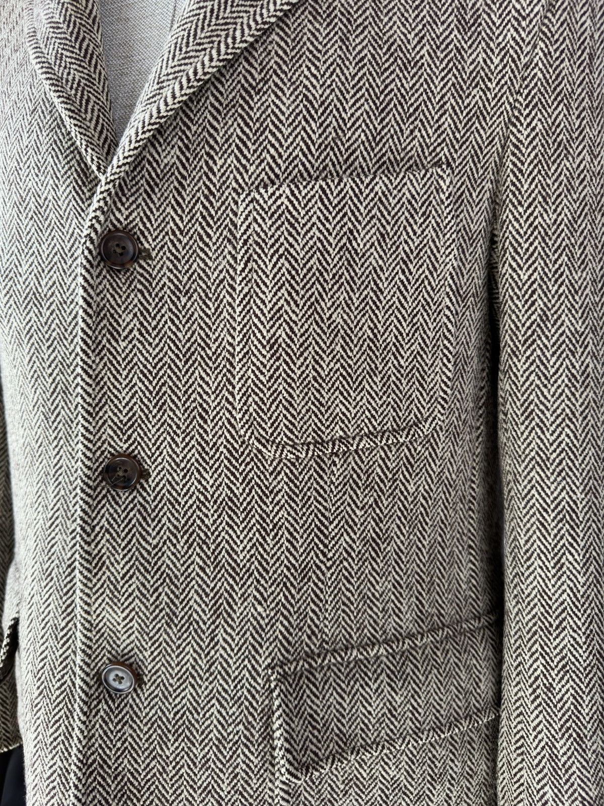 Ralph Lauren POLO RALPH LAUREN Herringbone Wool Tweed Jacket Blazer Coat Size 44R - 9 Thumbnail