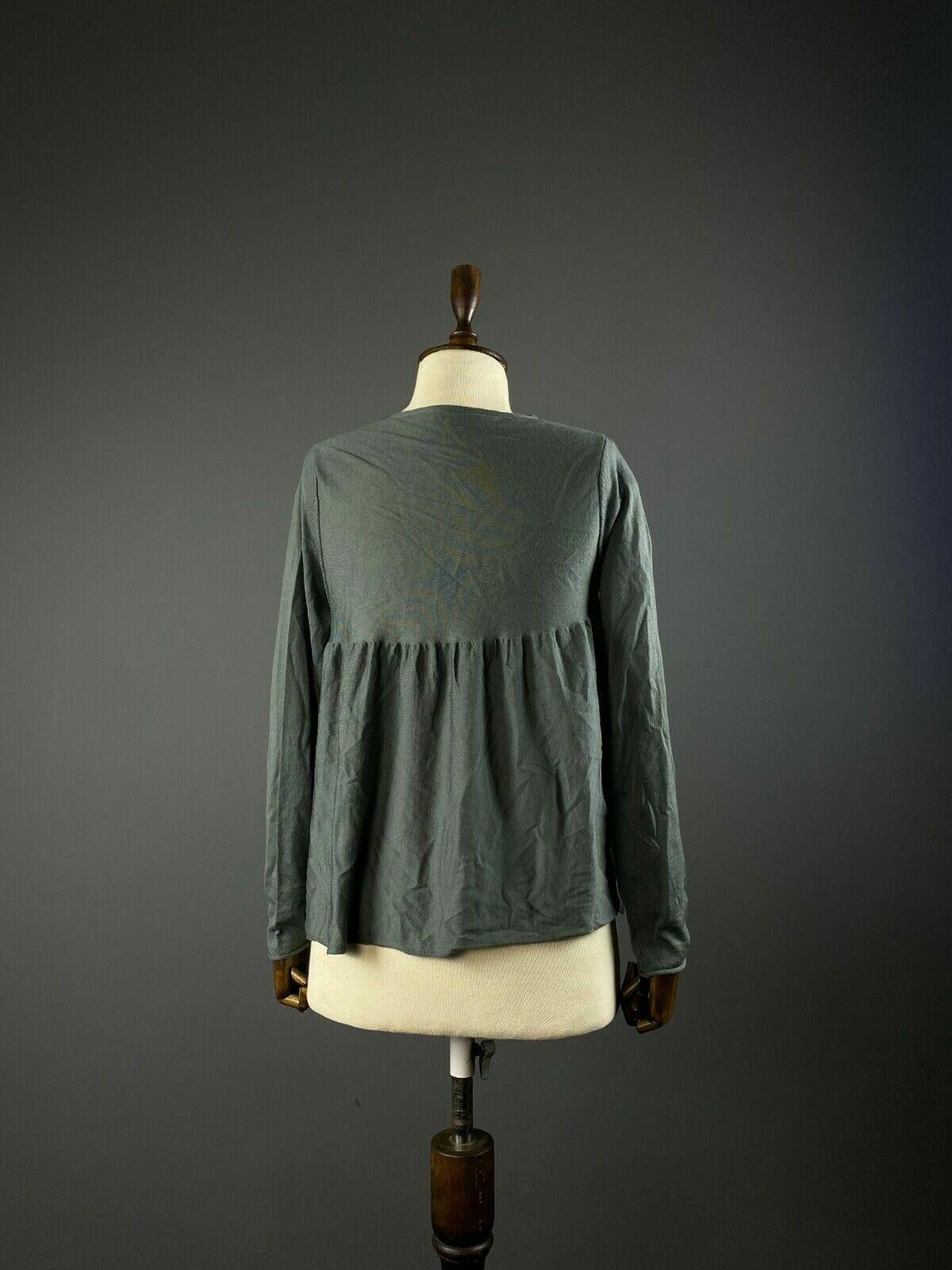 Designer Hemisphere Grey 100% Merino Wool Cardigan Sweater Size 36 Size M / US 6-8 / IT 42-44 - 6 Thumbnail