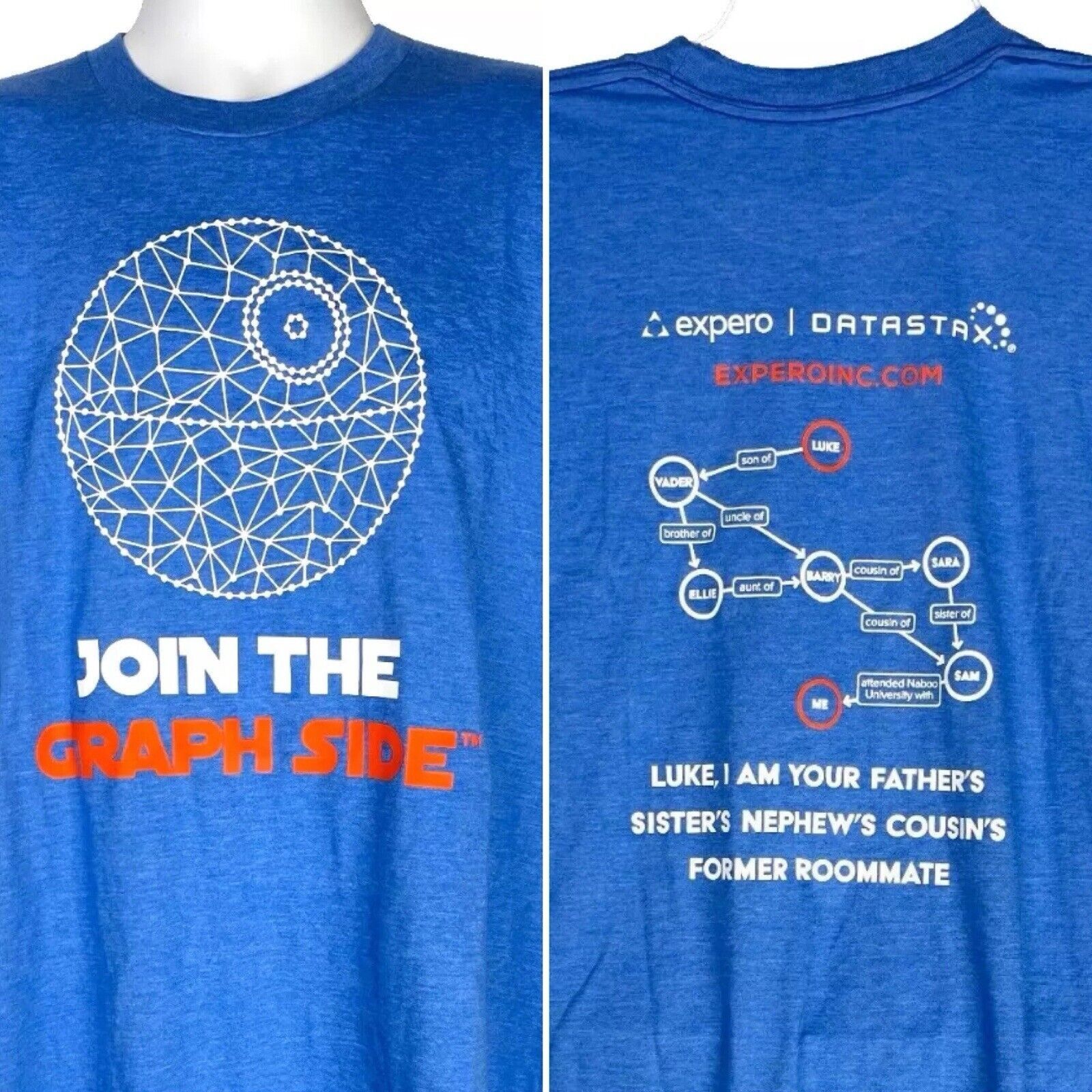 American Apparel Expero Datastax Join Graph Side Star Wars Tech Swag T-Shirt Size US XL / EU 56 / 4 - 1 Thumbnail