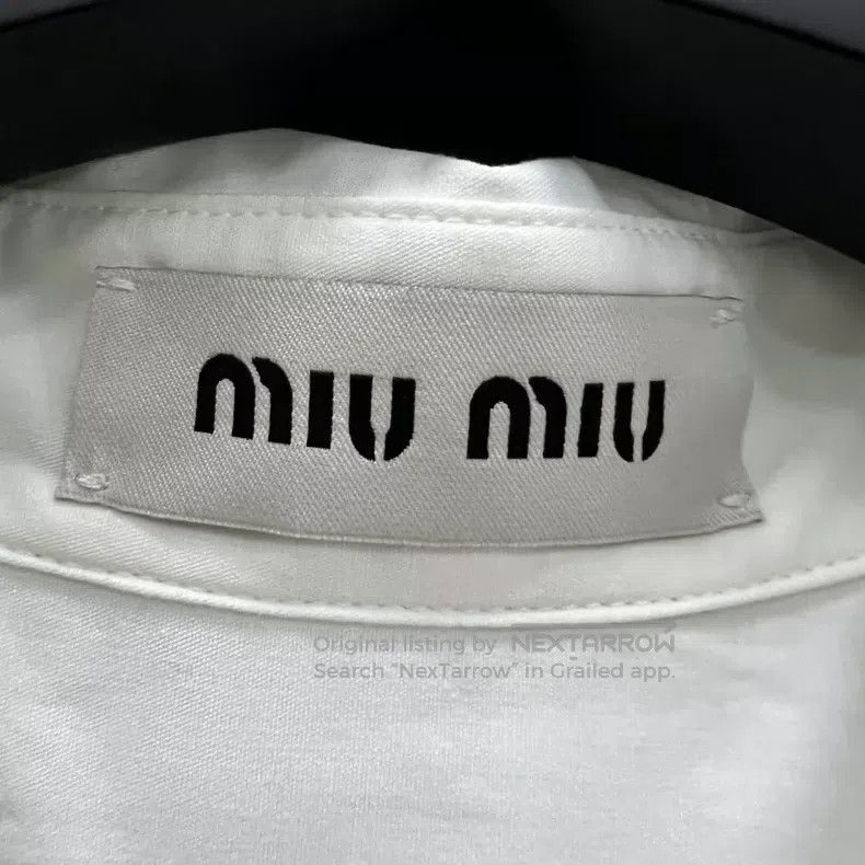 Miu Miu Miu Miu 36 White labeled logo shirt Size S / US 4 / IT 40 - 3 Thumbnail