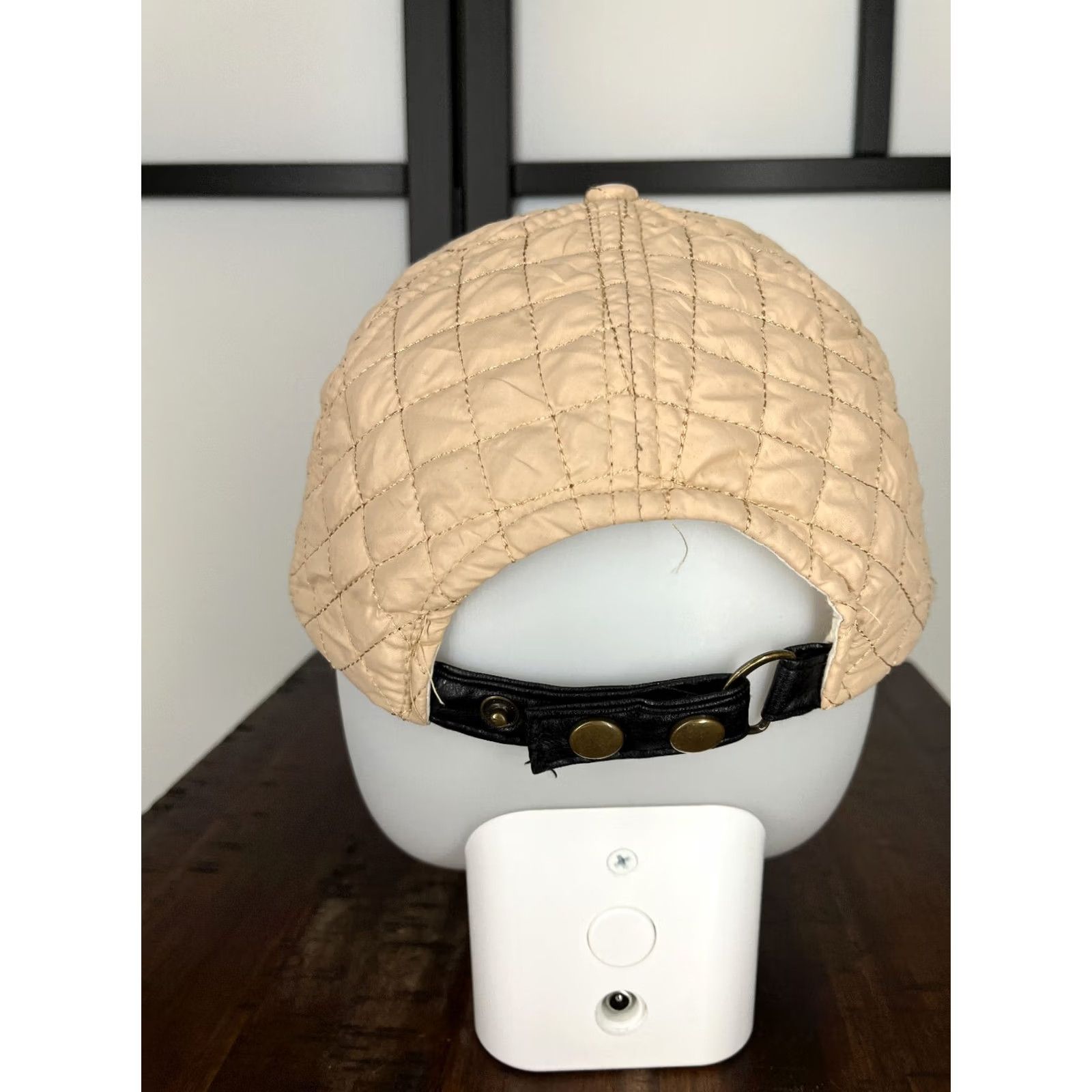 Vintage Bongo Hat Cap Strap Back Womens One Size Beige Beaded Bling Polyester Blend Hat Cap One Size Beige Beaded Rhinestone Strap Womens Size ONE SIZE - 6 Thumbnail