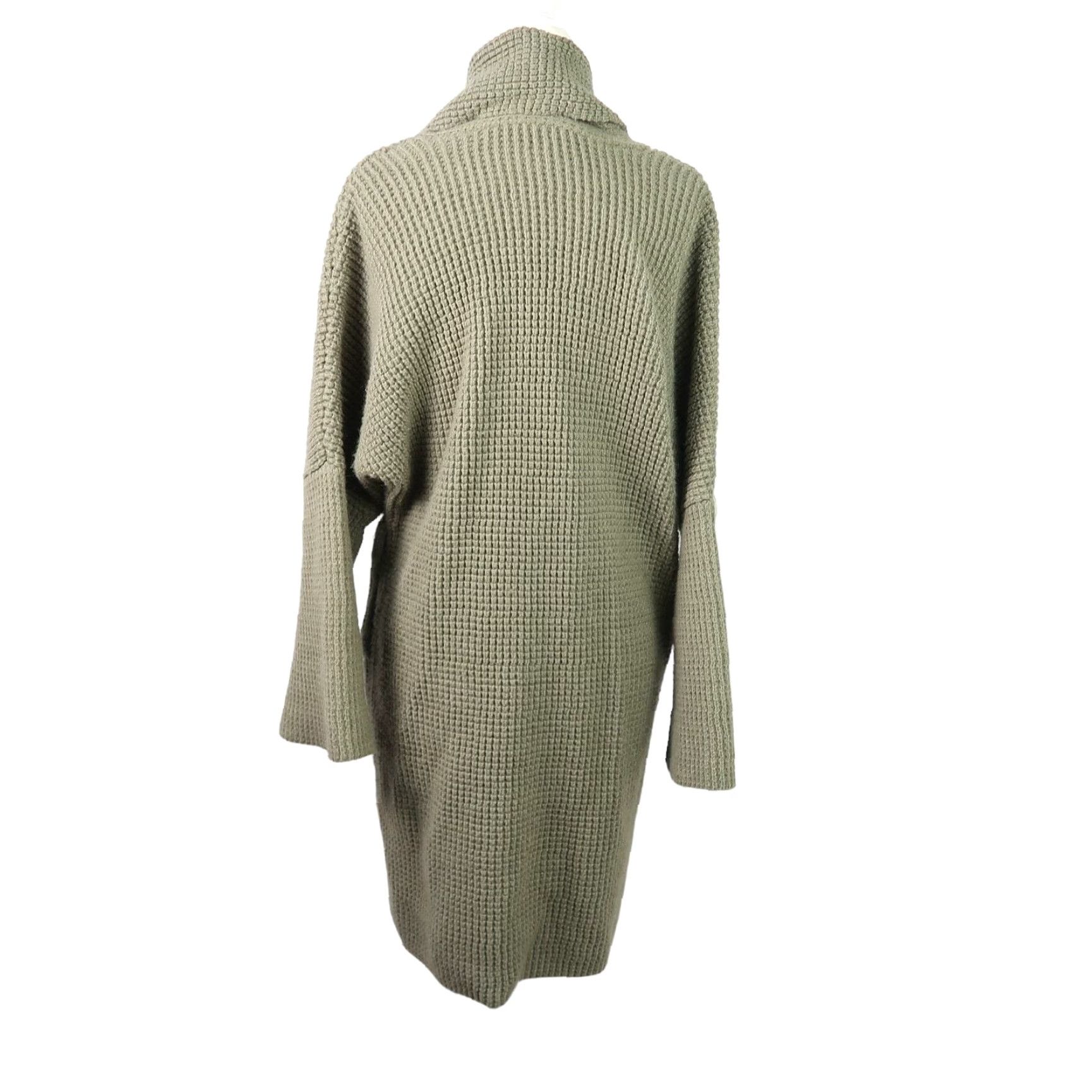 Soft Surroundings Soft Surroundings Cardigan Sweater Olive Green Waffle-Knit Long Sleeve Pockets S Women Adult Regular Casual Knit 34" Length Size S / US 4 / IT 40 - 4 Thumbnail