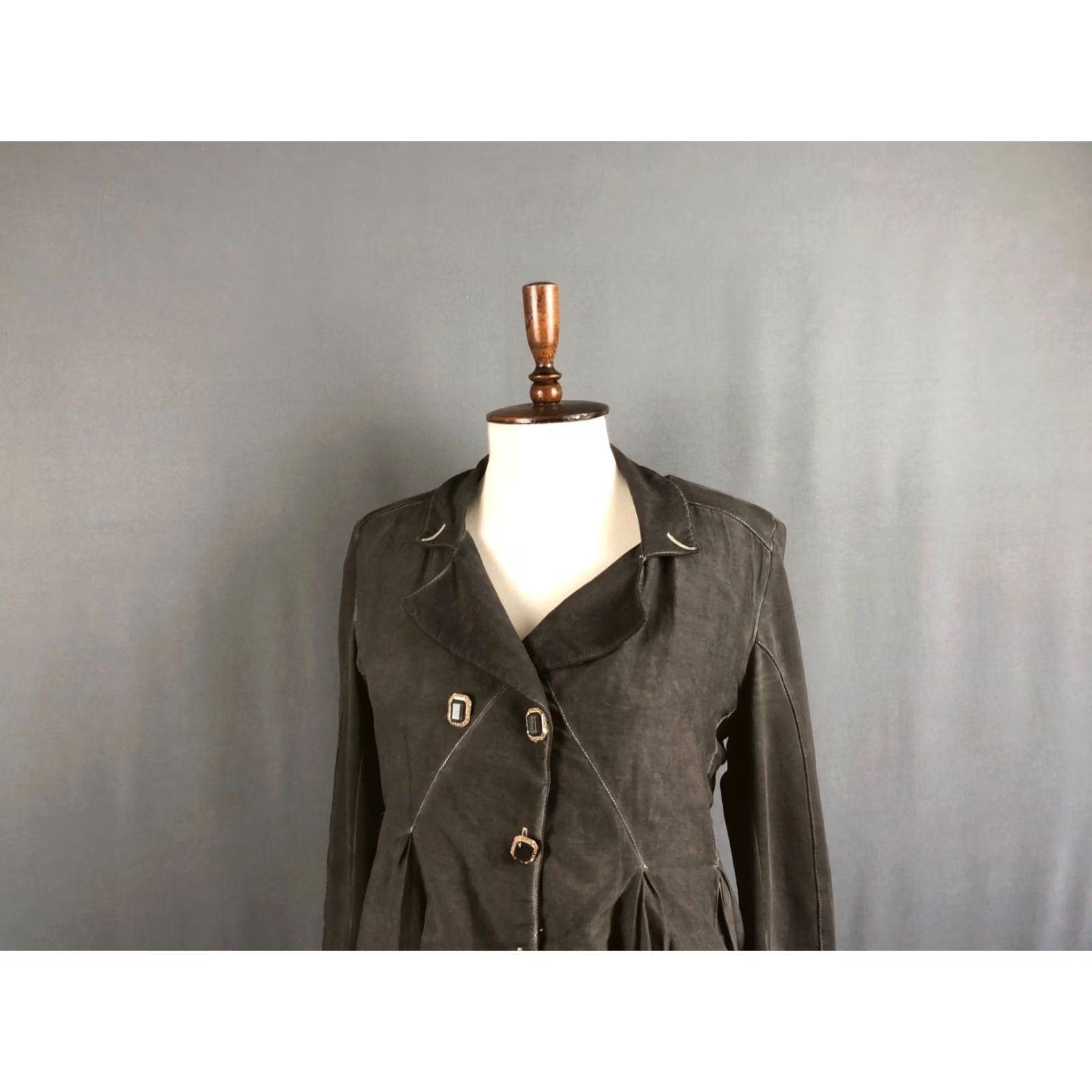 Vintage Elisa Cavaletti Blazer Jacket Cotton Gray Women S Regular Long Sleeve Button Front Casual Blazer Accessories: Collared, Single-Breasted Size S / US 4 / IT 40 - 4 Thumbnail