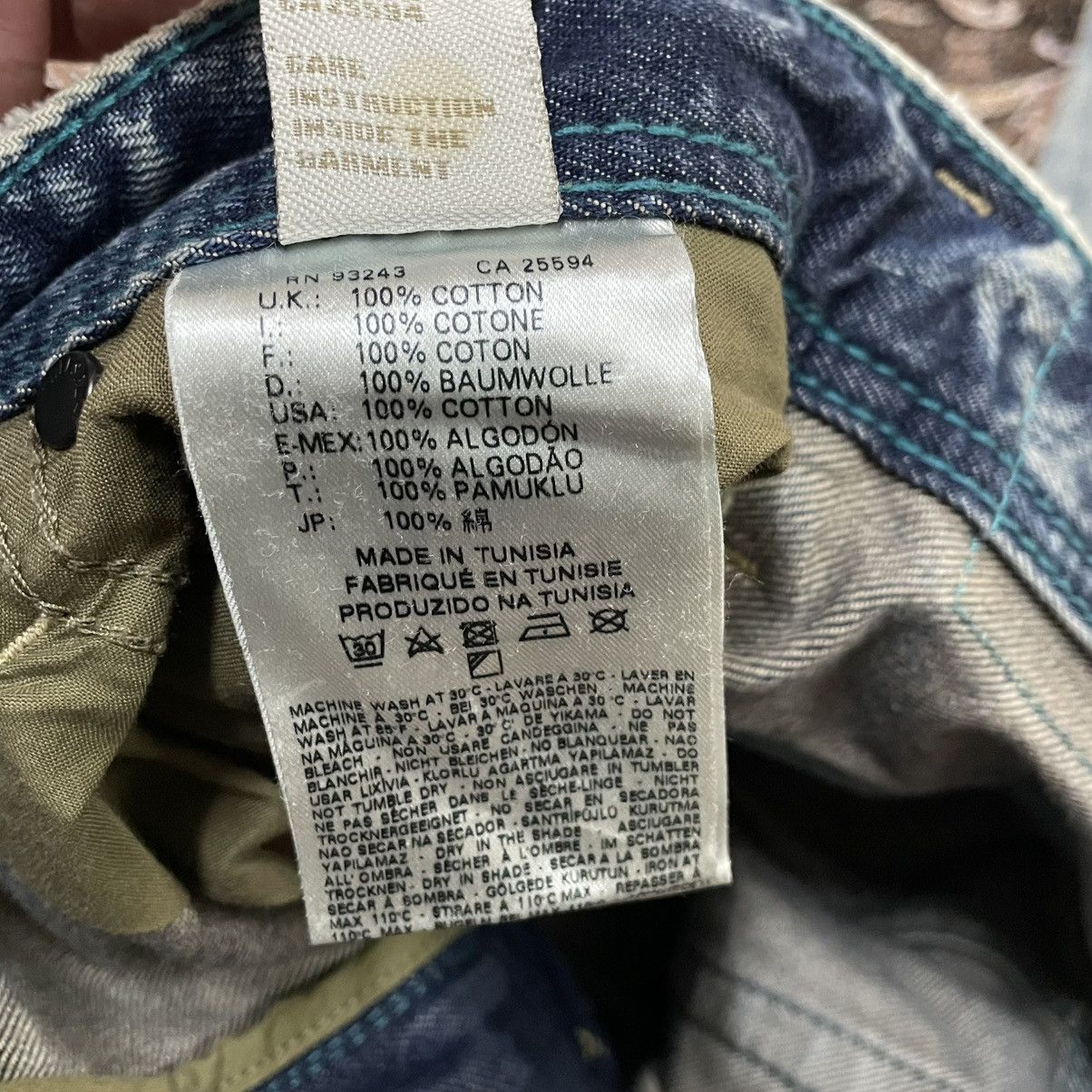 Diesel 🔥Vintage Diesel Industry Krooley Ripped Distress Denim Jeans Size US 34 / EU 50 - 15 Thumbnail
