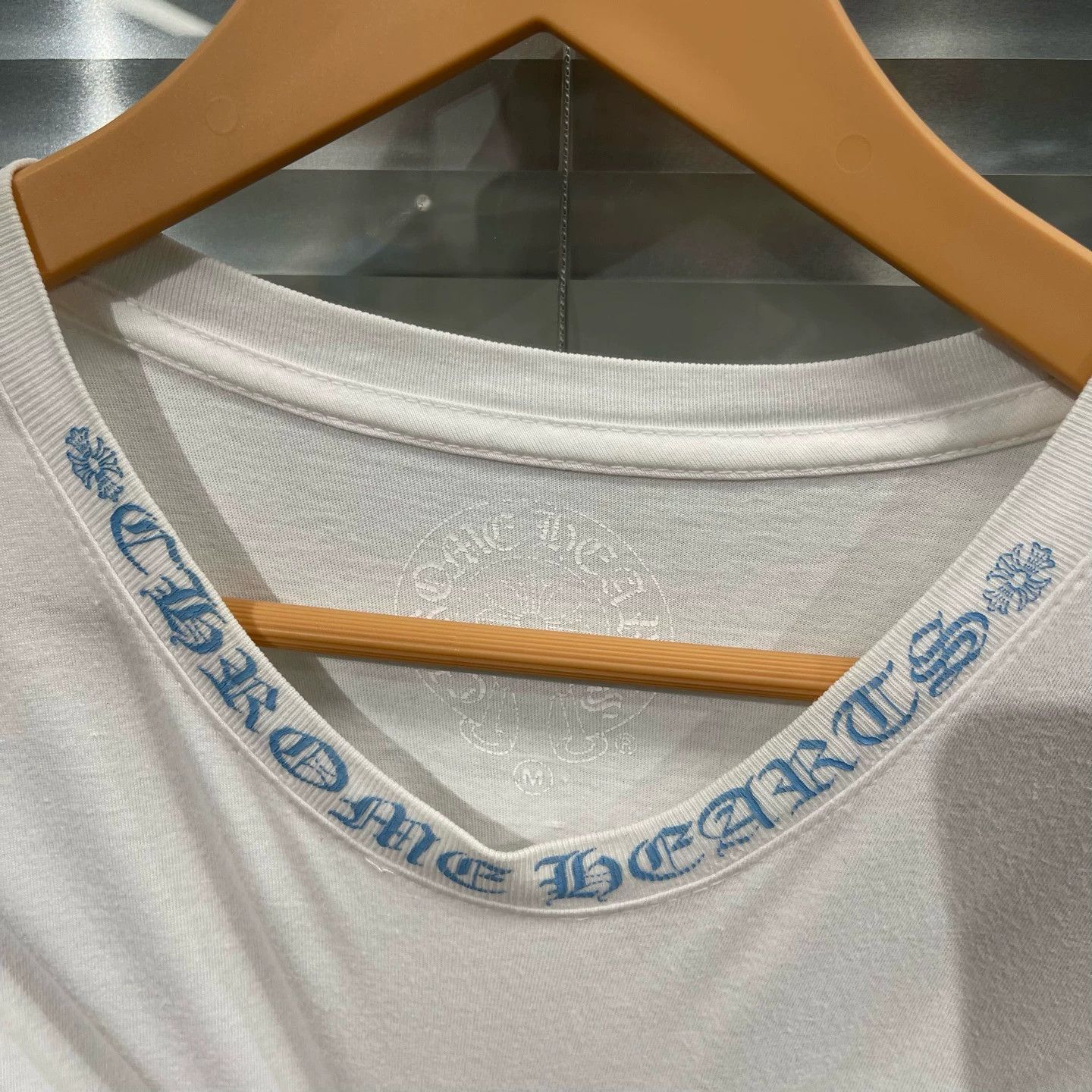 Chrome Hearts Chrome Hearts White Blue Side Sanskrit Short Tee M (Hot) Size US M / EU 48-50 / 2 - 3 Thumbnail