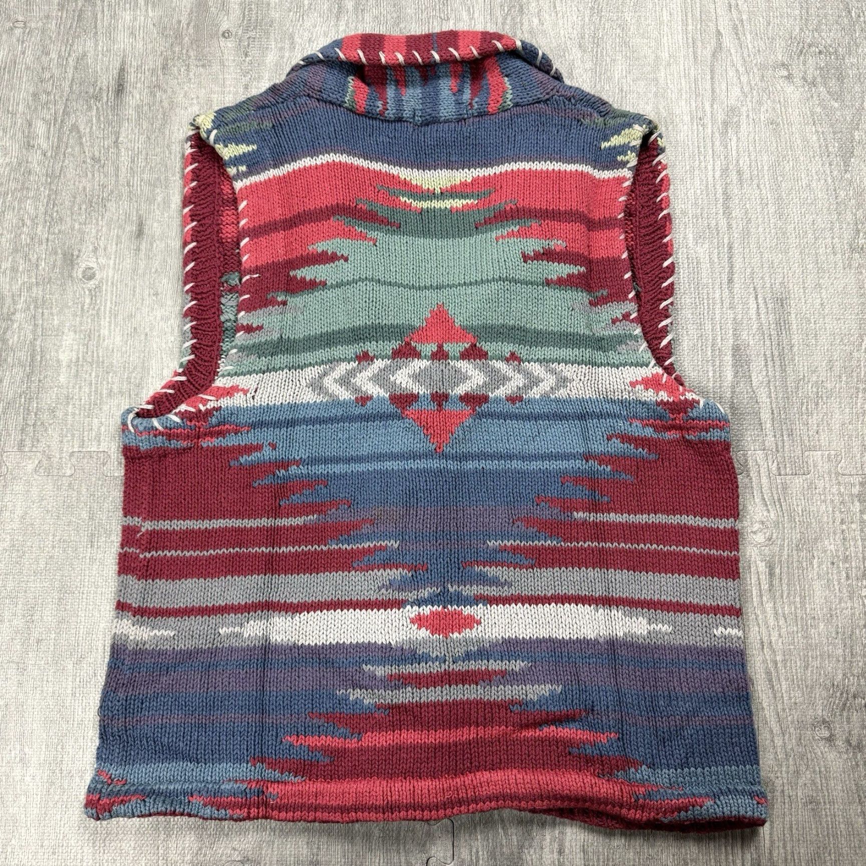 Eddie Bauer VTG Eddie Bauer Cotton Aztec Southwestern Vest Shirt Women L Multicolor 90s Navajo Themes Button Sleeveless Regular Fit Size L / US 10 / IT 46 - 6 Thumbnail