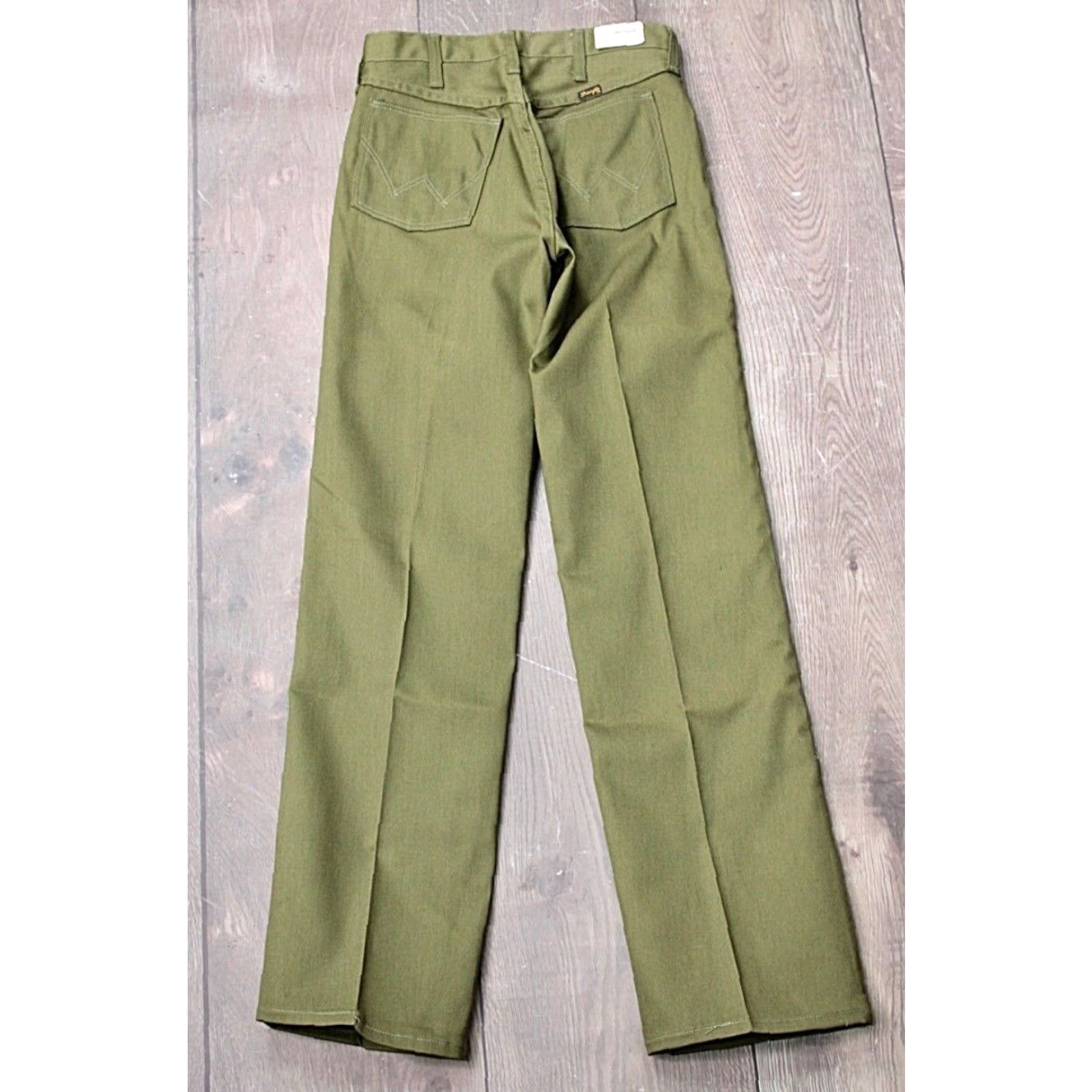 Wrangler VINTAGE Wrangler Pants Men's 60s 60s Jeans Cotton Polyester Green 27x32 Regular Inseam 32 Mens Wrangler Sportswear 1960s NOS Size US 27 - 3 Thumbnail