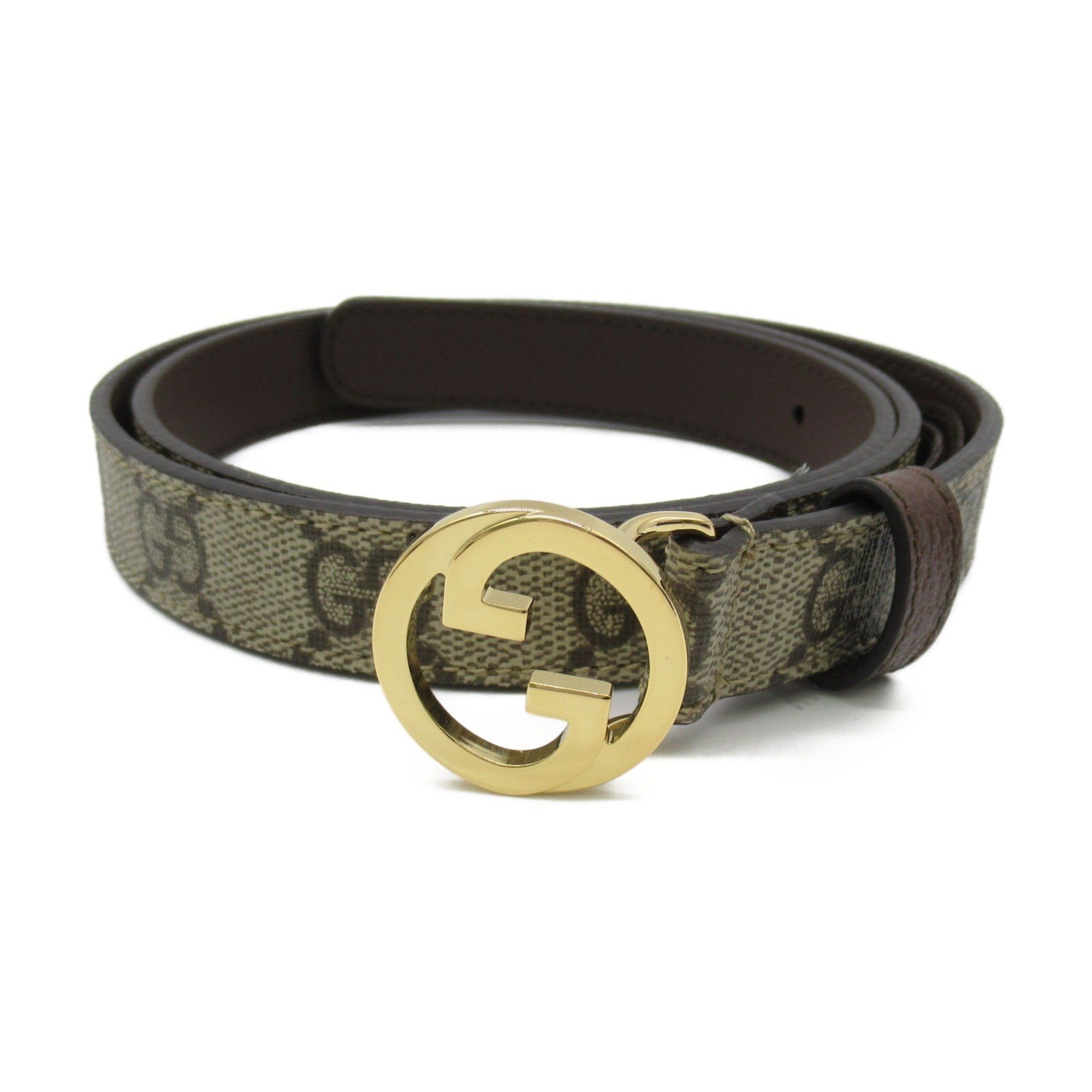 image of Gucci Blondie Slim Belt Beige Brown GG Supreme Canvas 723073K9Gsg836780, Women's