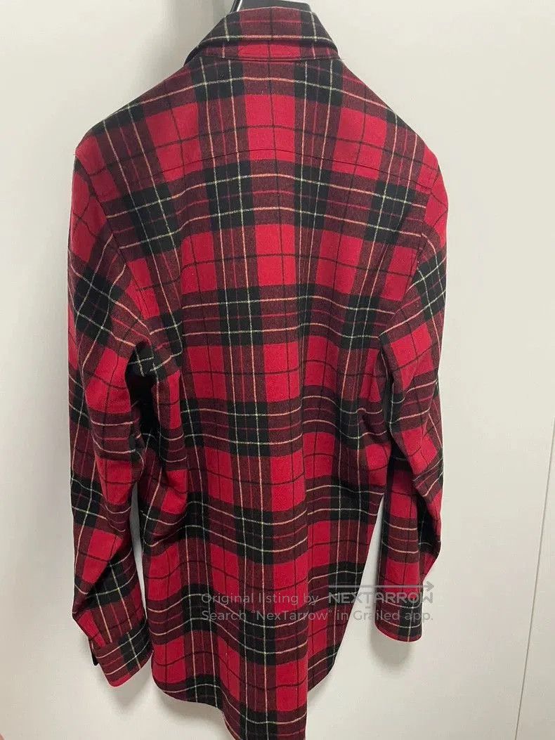 Saint Laurent Paris Saint Laurent Red Black Plaid Wool Shirt. Size US M / EU 48-50 / 2 - 2 Thumbnail