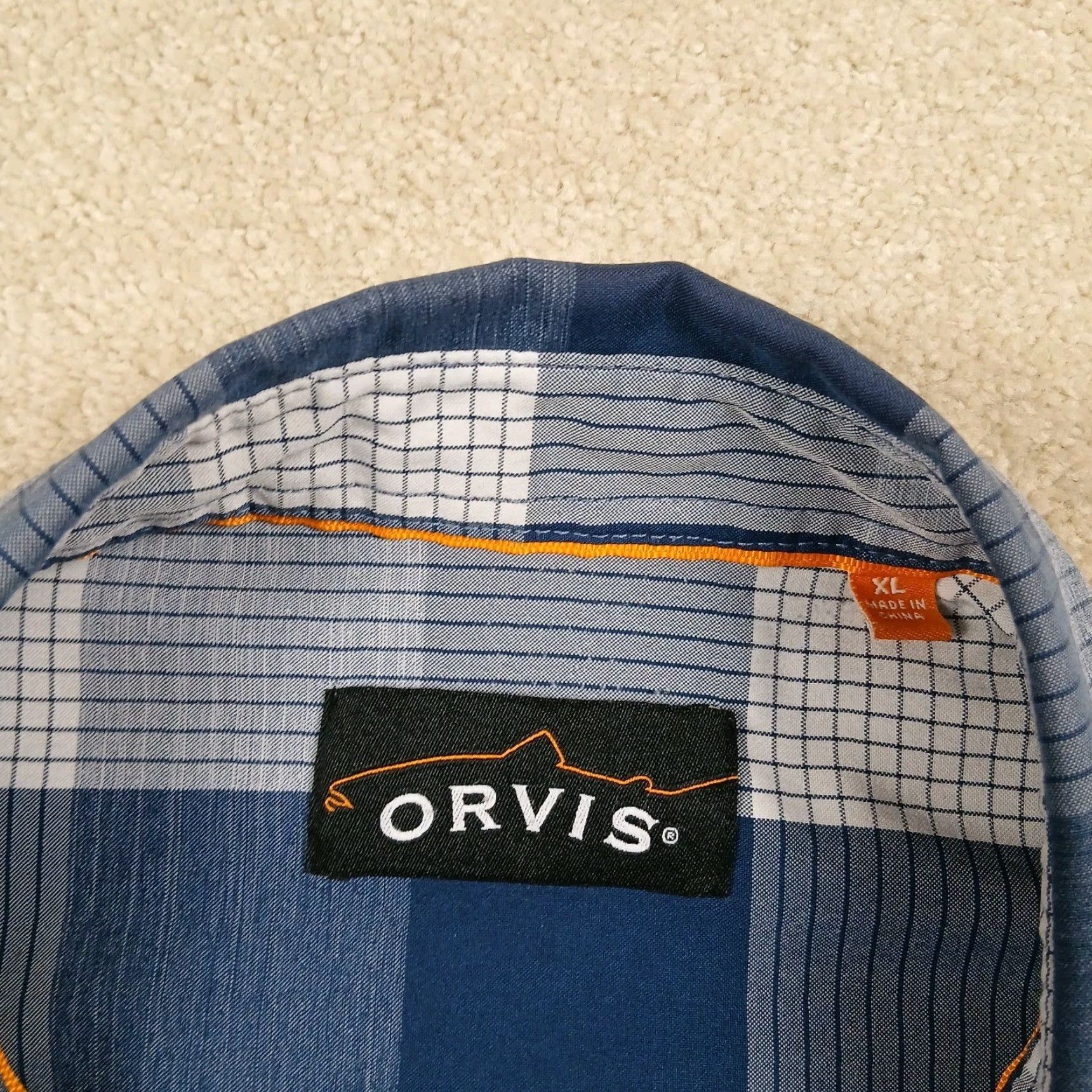 Orvis Orvis Trout Bum Button Up Shirt Mens XL Extra Large Blue Plaid Shirt Button-Up Pattern: Check Short Sleeve Casual Workwear Men Blues Plaid blue? Size US XL / EU 56 / 4 - 7 Thumbnail