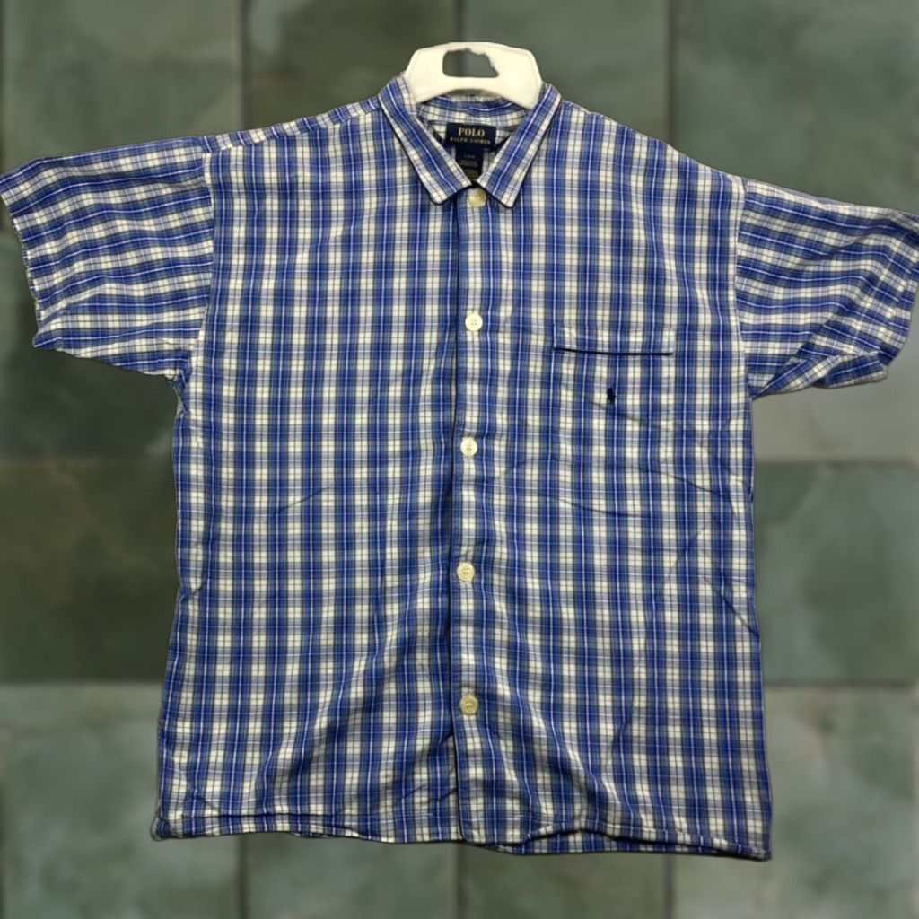 Ralph Lauren Ralph Lauren Mens Large Blue Plaid Shirt Short Sleeve Size US L / EU 52-54 / 3 - 1 Thumbnail