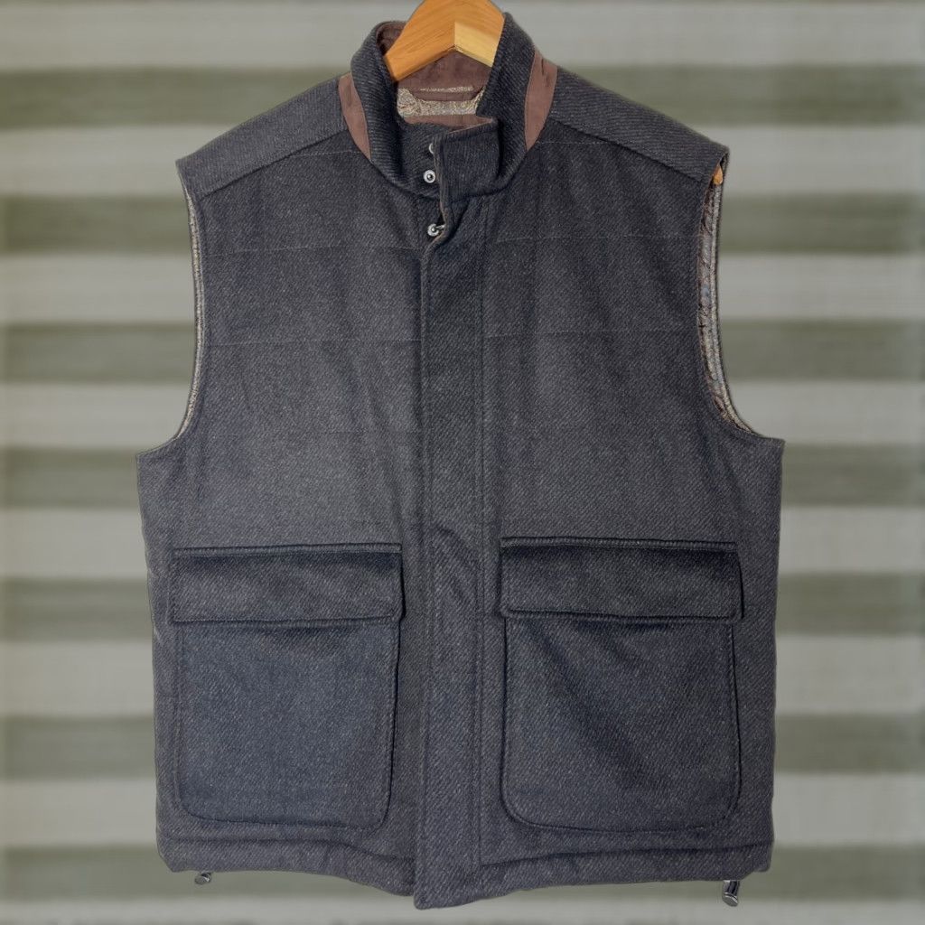 Robert Talbott VINTAGE Robert Talbott Mariposa Vest Wool Cashmere Full Zip Mens M Brown Modern Classic Designer City Size US M / EU 48-50 / 2 - 1 Thumbnail