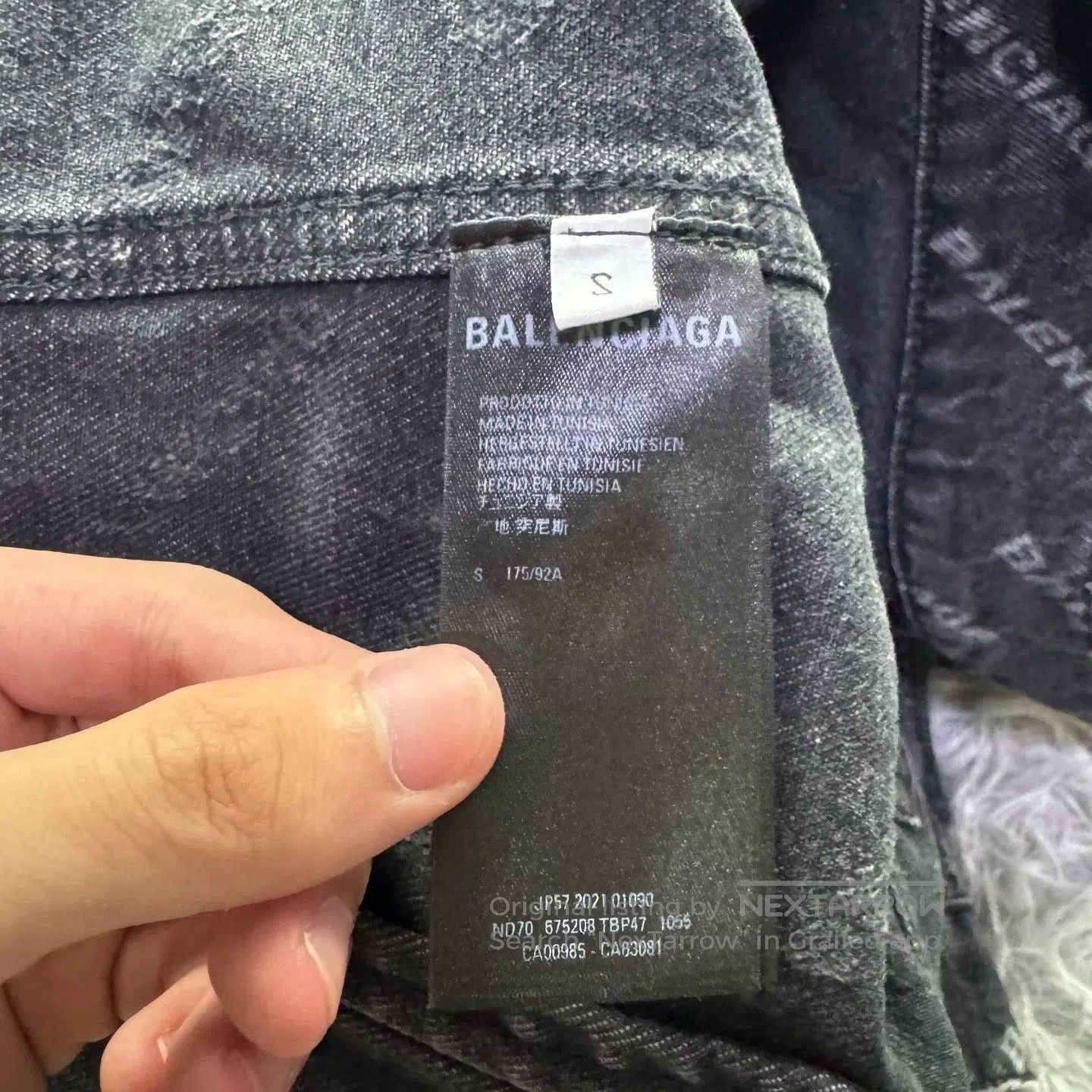 Balenciaga Balenciaga Denim Jacket with Distressed Sleeves. Size US S / EU 44-46 / 1 - 5 Thumbnail