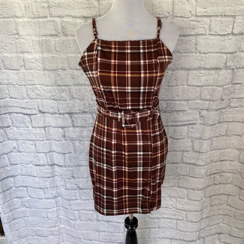 Other Jolie & Joy by FCT with Love women L brown plaid bodycon spa Size L / US 10 / IT 46 - 1 Thumbnail