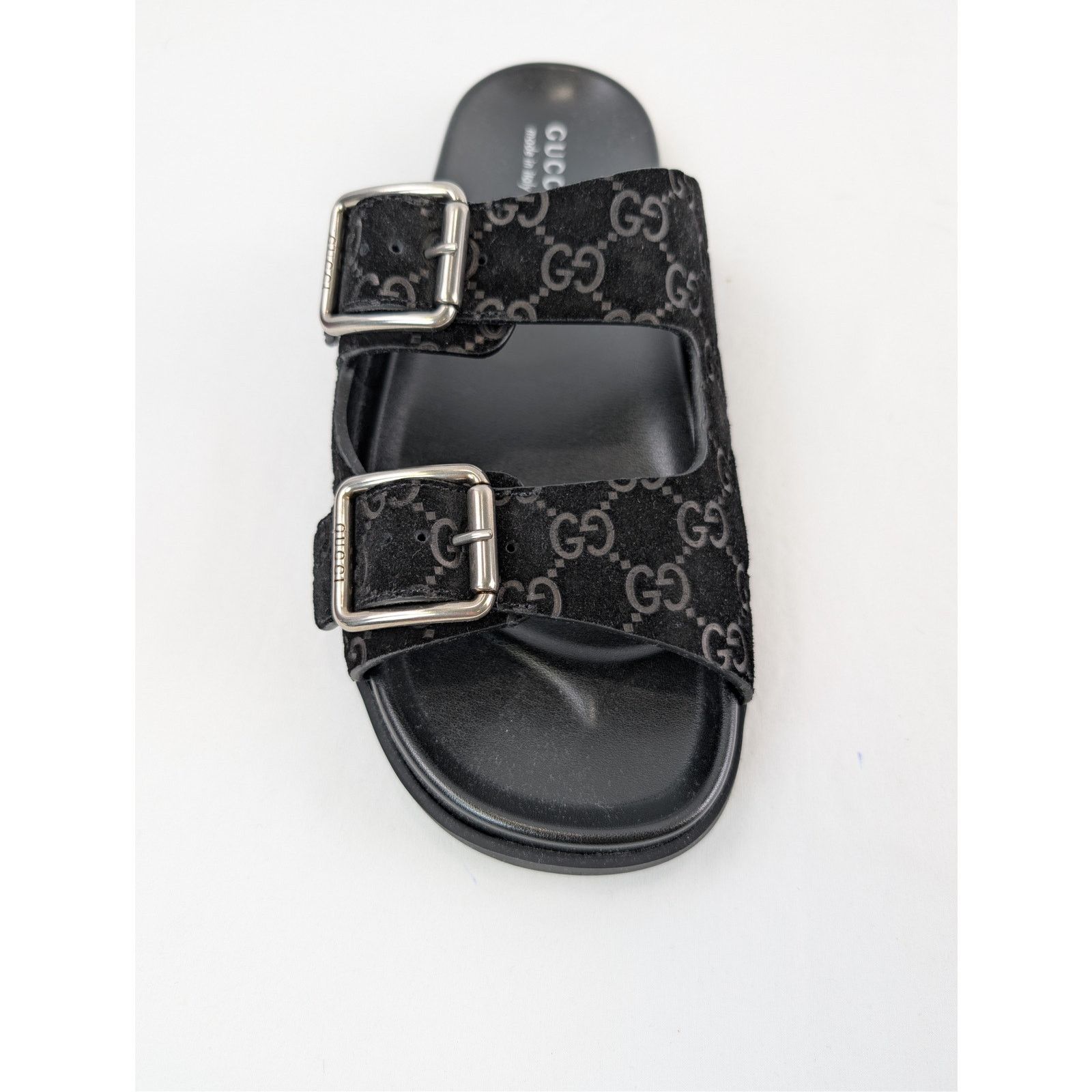 Gucci o1rshd1 GG Suede Slide Sandals in Black Size US 11.5 / EU 44-45 - 13 Thumbnail