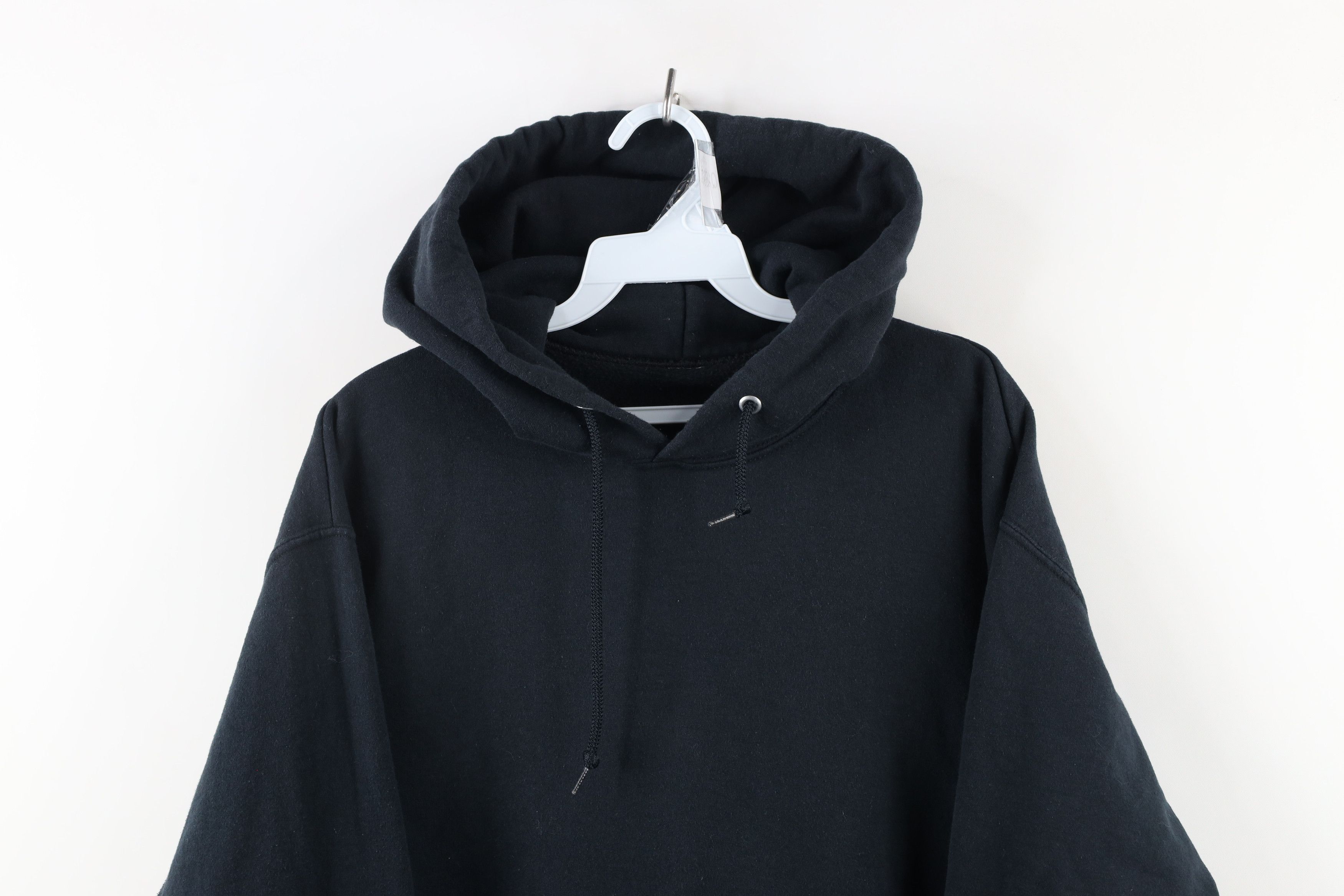Vintage Vintage 90s Streetwear Blank Hoodie Sweatshirt Black Size US M / EU 48-50 / 2 - 2 Thumbnail