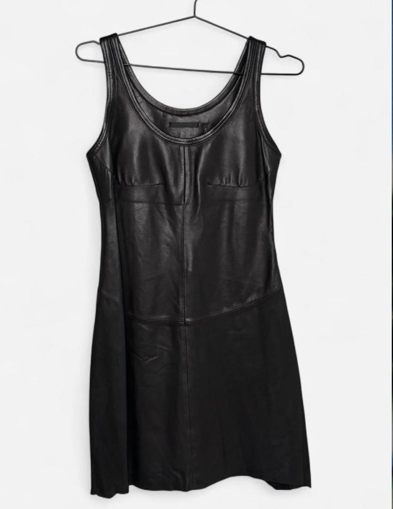 Helmut Lang Helmut Lang Hammer Ponte Jersey Leather Mini Dress Size XS |  Grailed