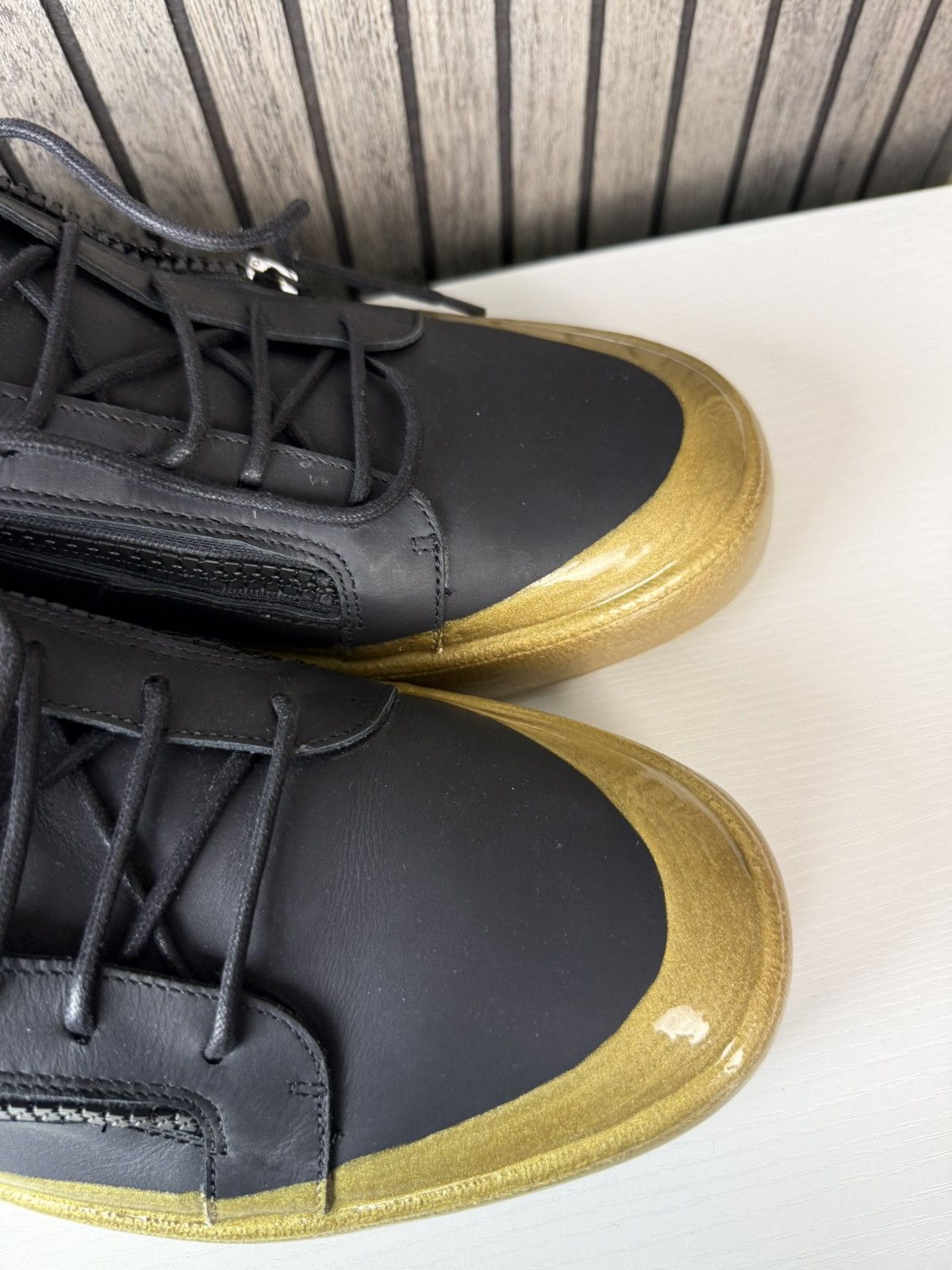 Giuseppe Zanotti Giuseppe Zanotti Men's Black Leather Low-Top Sneakers Size US 15 / EU 48 - 4 Thumbnail