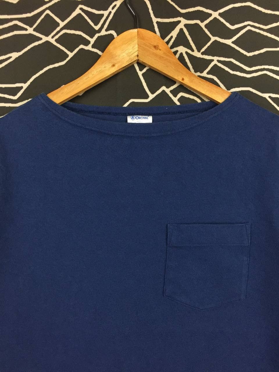 Orcival Orcival France Boatneck Marine Single Pocket Tee Size US M / EU 48-50 / 2 - 3 Thumbnail