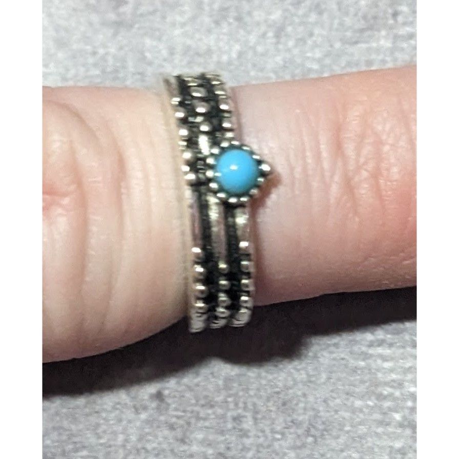 Other Southwestern Style Silver Tone Textured Stone Turquoise Ston Size ONE SIZE - 5 Thumbnail