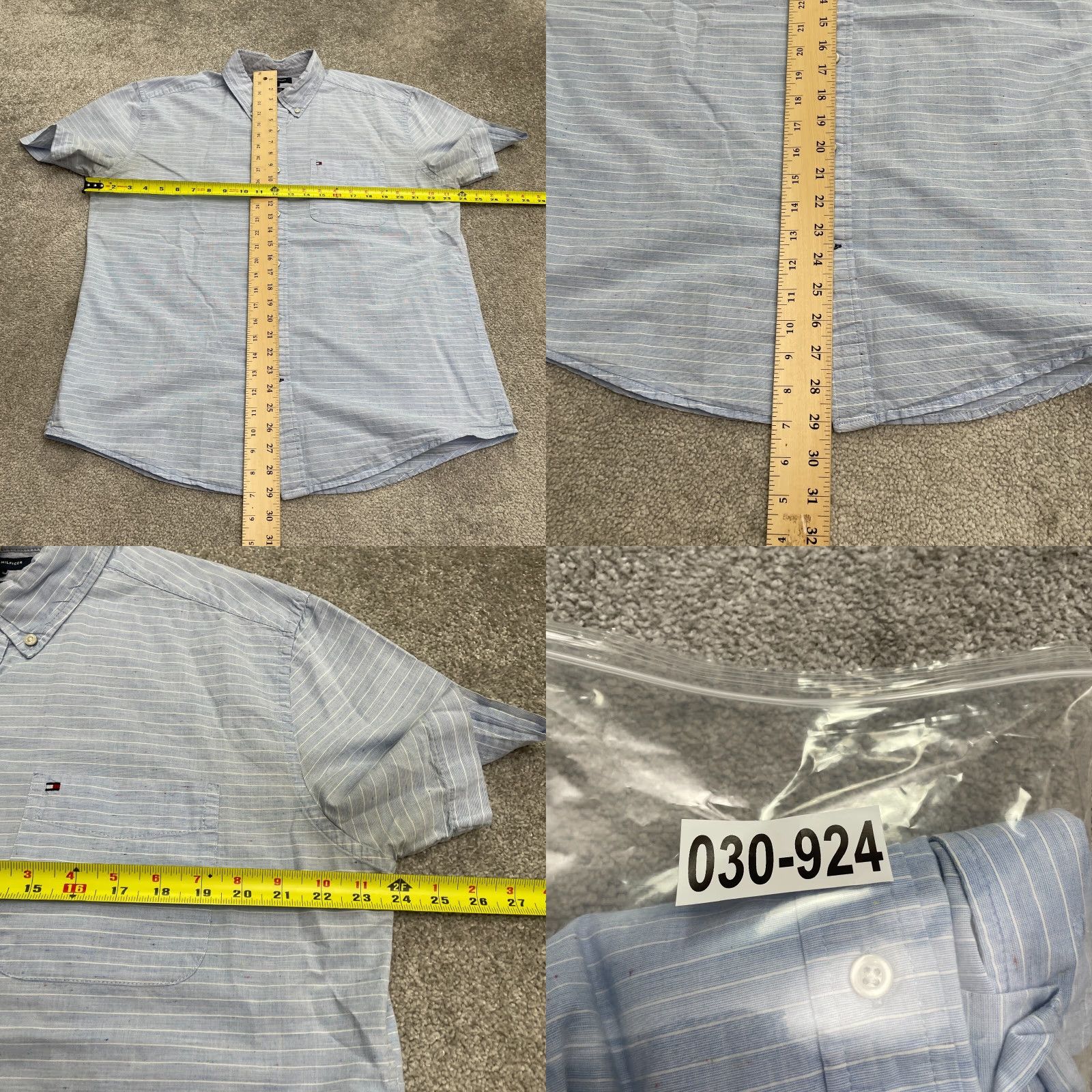 Tommy Hilfiger Tommy Hilfiger Classic Fit Shirt Men L Blue White Stripe Short Sleeve Casual Size US L / EU 52-54 / 3 - 8 Thumbnail