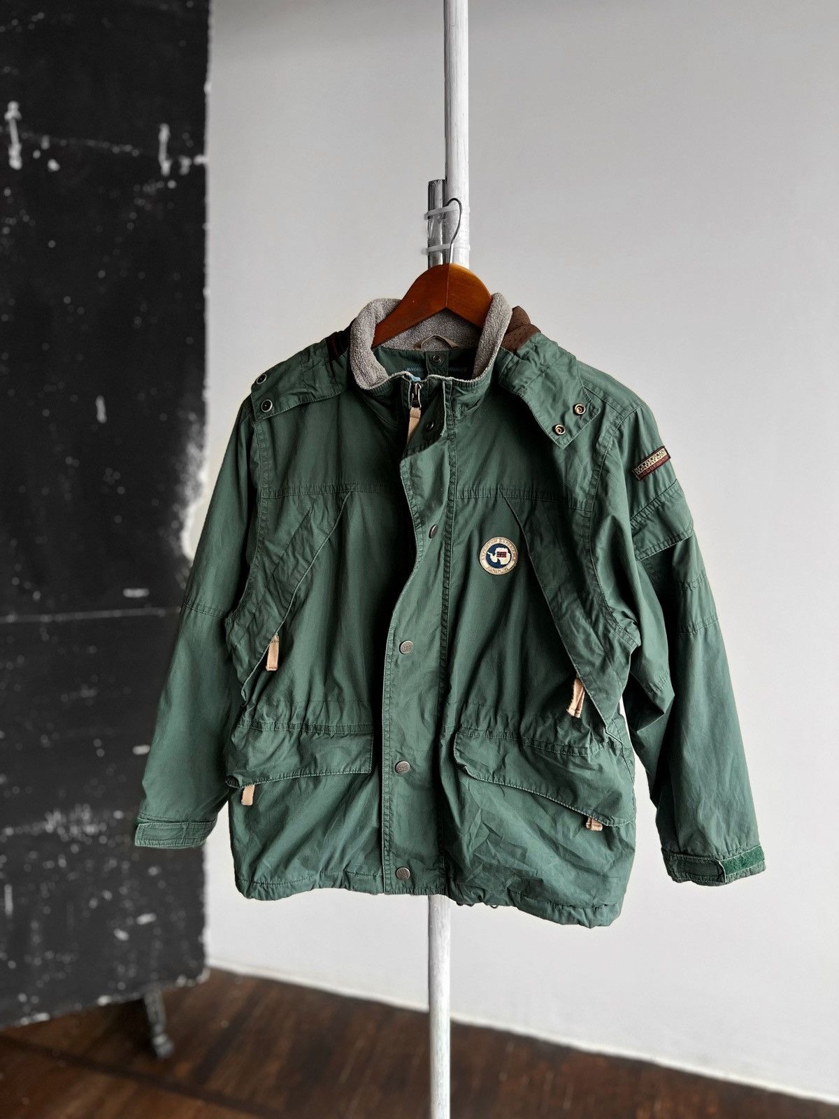 Napapijri × Vintage Napapijri Vintage 00s Full Zip Windbreaker Green LS Jacket Size S / US 4 / IT 40 - 1 Thumbnail