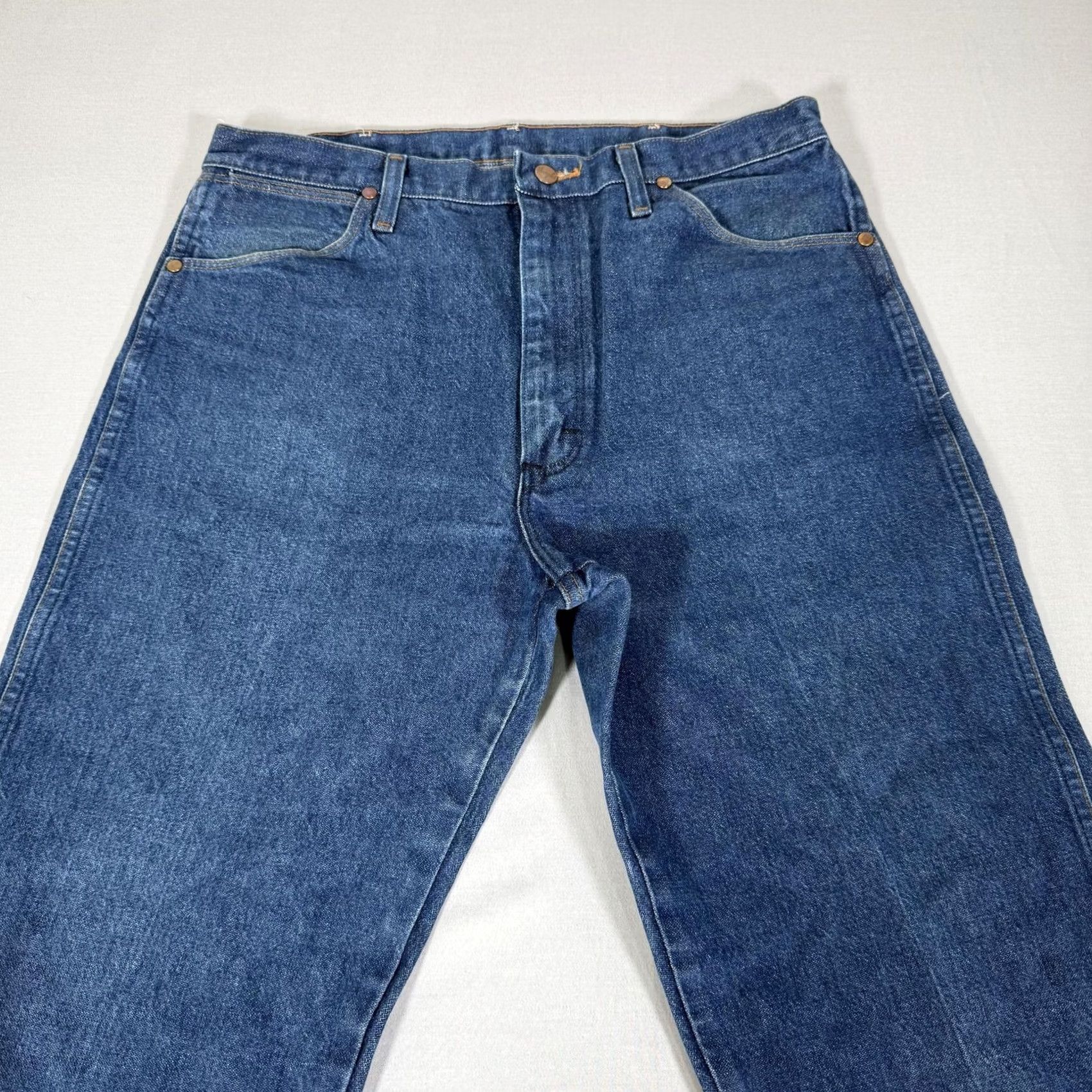Wrangler Wrangler Jeans Mens 36x36 Blue 13MWZ Cowboy Cut Straight Denim Pants Western Cowboy Cut Regular 5-Pocket Logo Womens? Size US 36 / EU 52 - 2 Thumbnail