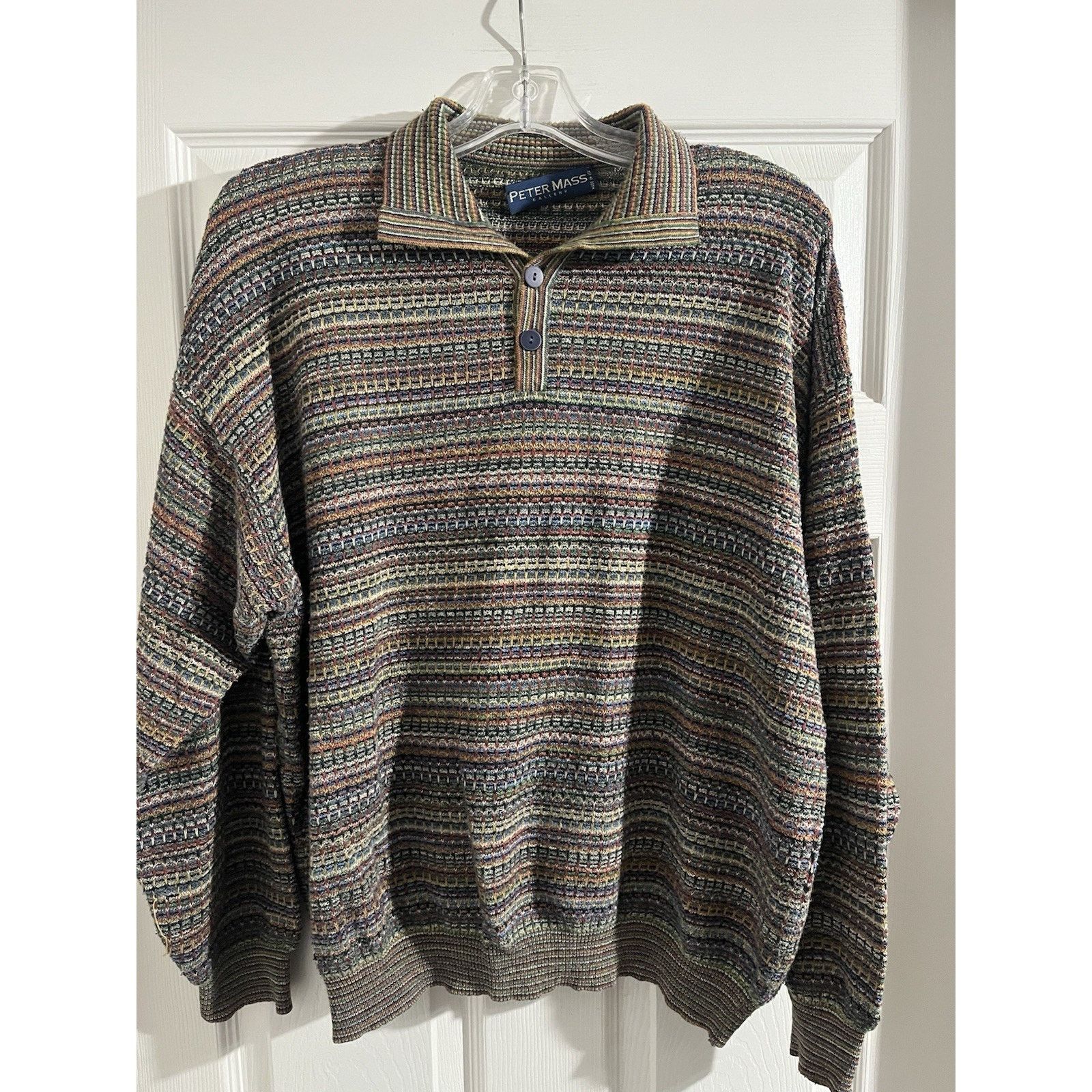 Other Peter Mass Gallery 3D Knit Sweater Sz M/L Button Up Vintage Size US M / EU 48-50 / 2 - 1 Thumbnail