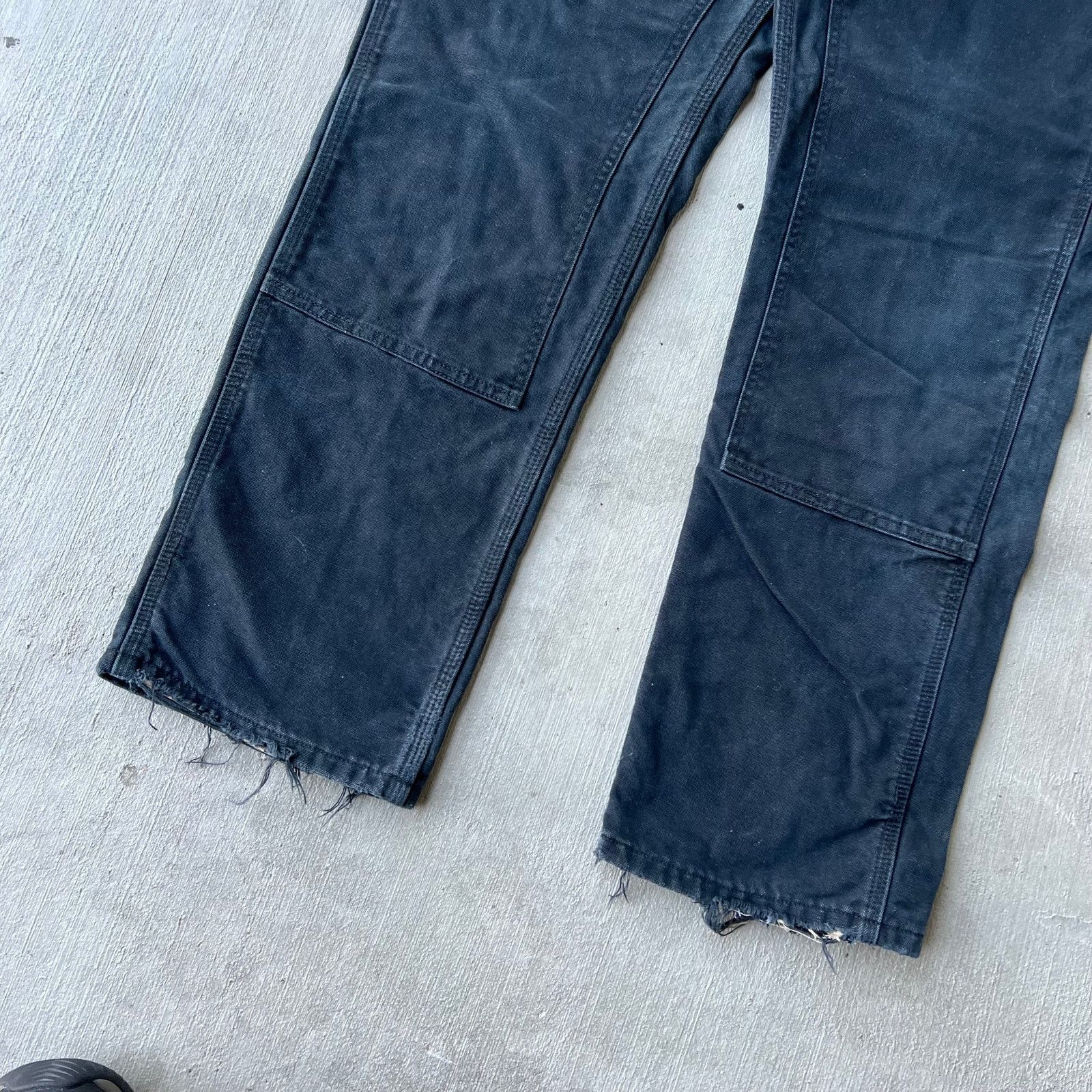 Carhartt × Vintage Carhartt black flannel lined double knee work wear pants Size US 32 / EU 48 - 3 Thumbnail