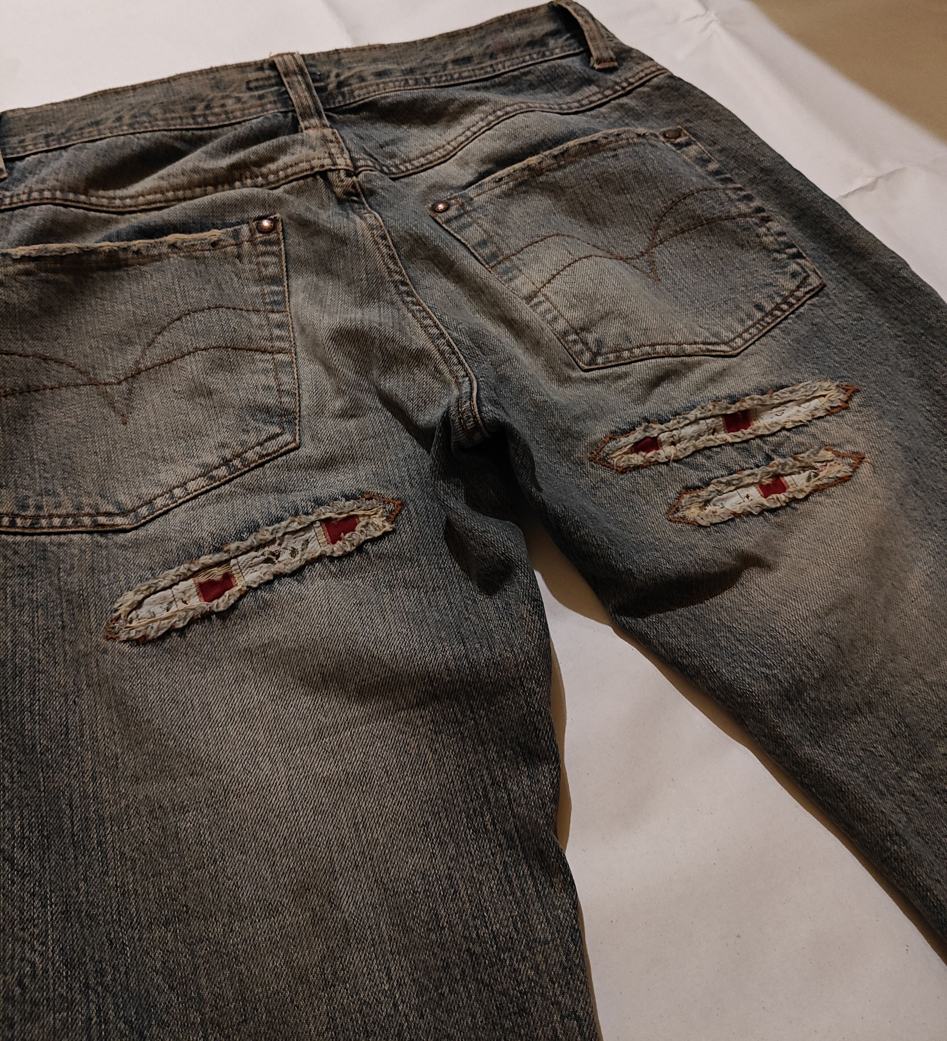 Other Gabba Archive Dirty Wash Distressed DenimPatchwork Jeans Size US 32 / EU 48 - 8 Thumbnail