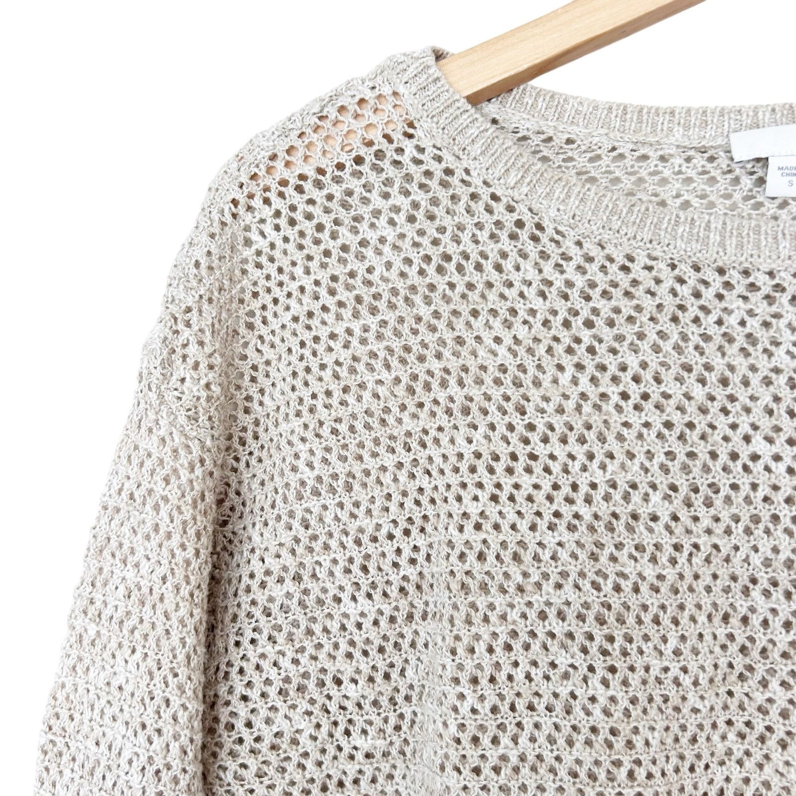 Other J. Jill Tan Linen Blend Open Knit Sweater Sz S Size S / US 4 / IT 40 - 4 Thumbnail