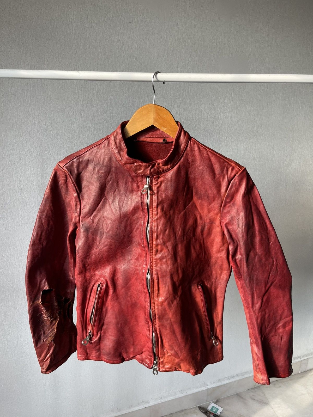 Isamu Katayama Backlash Isamu Katayama Backlash Red Leather Biker Jacket Size US XS / EU 42 / 0 - 1 Thumbnail