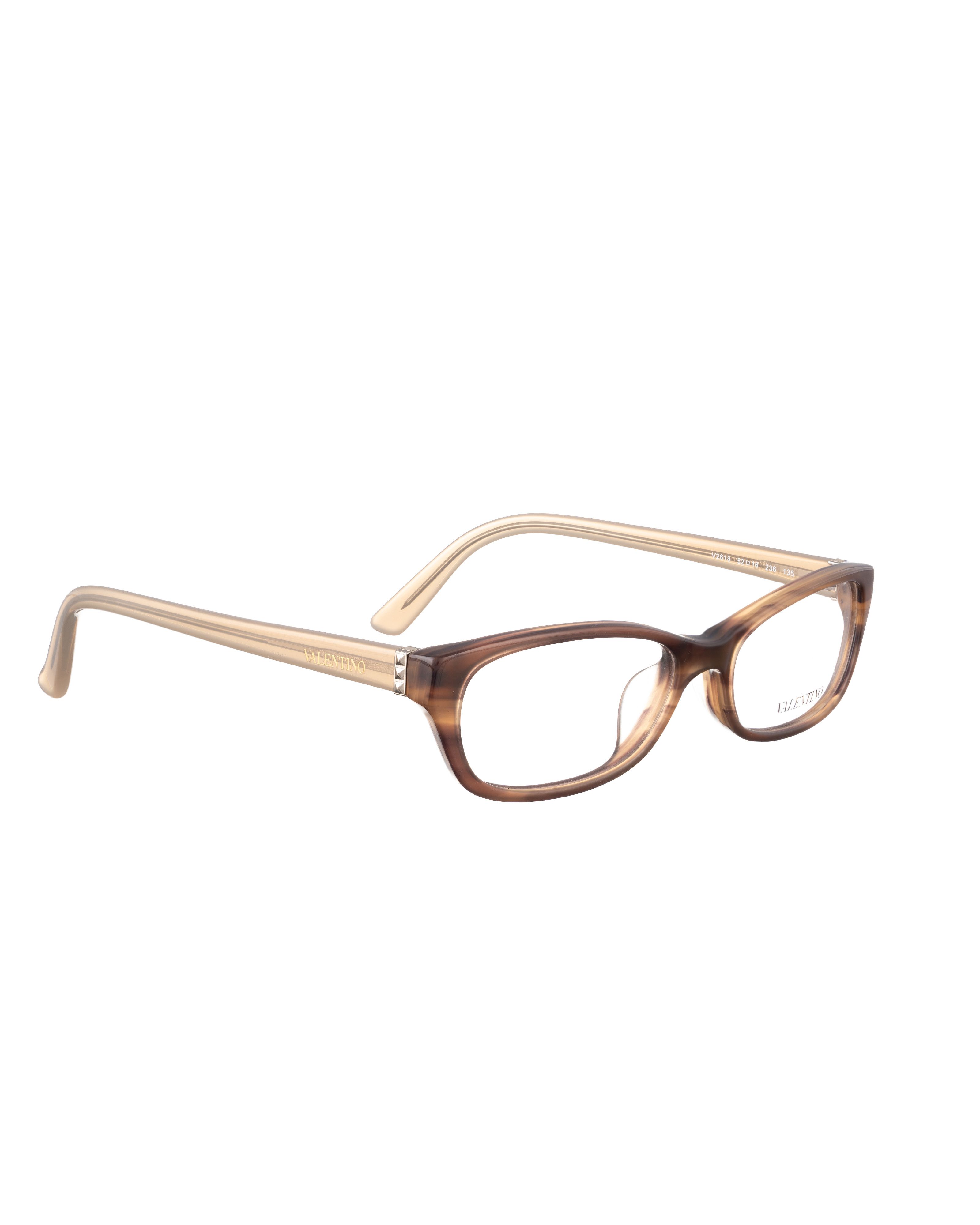 Valentino Valentino 00s Brown & Cream Plastic Glasses Size ONE SIZE - 2 Thumbnail
