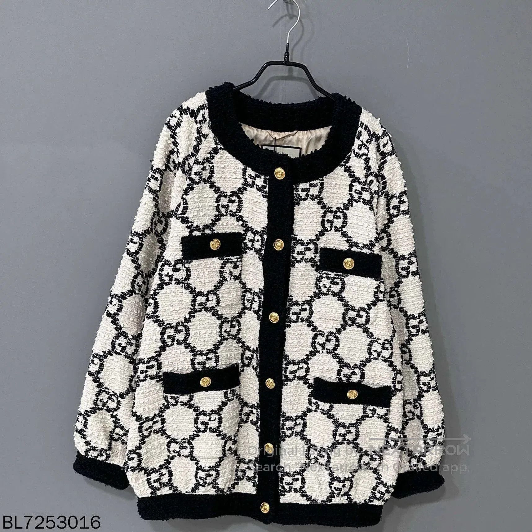 Gucci Gucci Black White Tweed Coat. Size M / US 6-8 / IT 42-44 - 1 Thumbnail