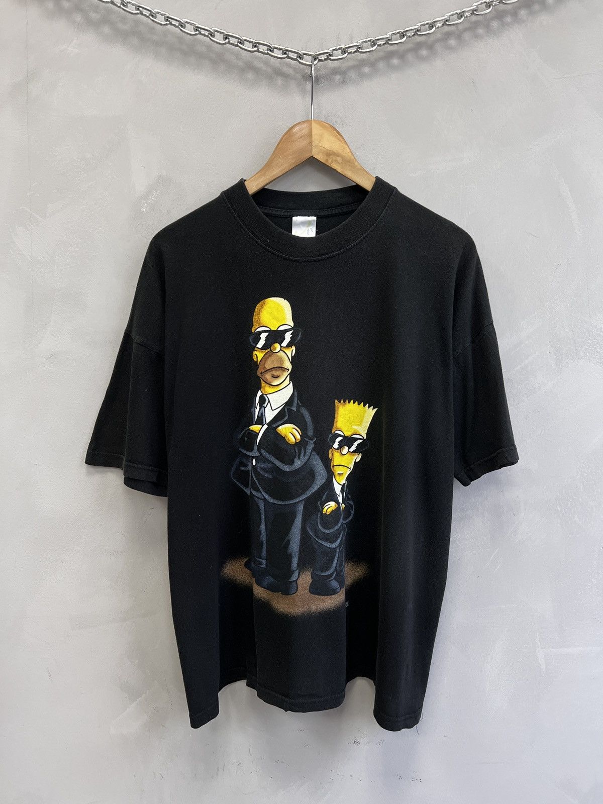 The Simpsons Simpsons Men in Black Graphic Tee Vintage Parody Style Size US L / EU 52-54 / 3 - 1 Thumbnail