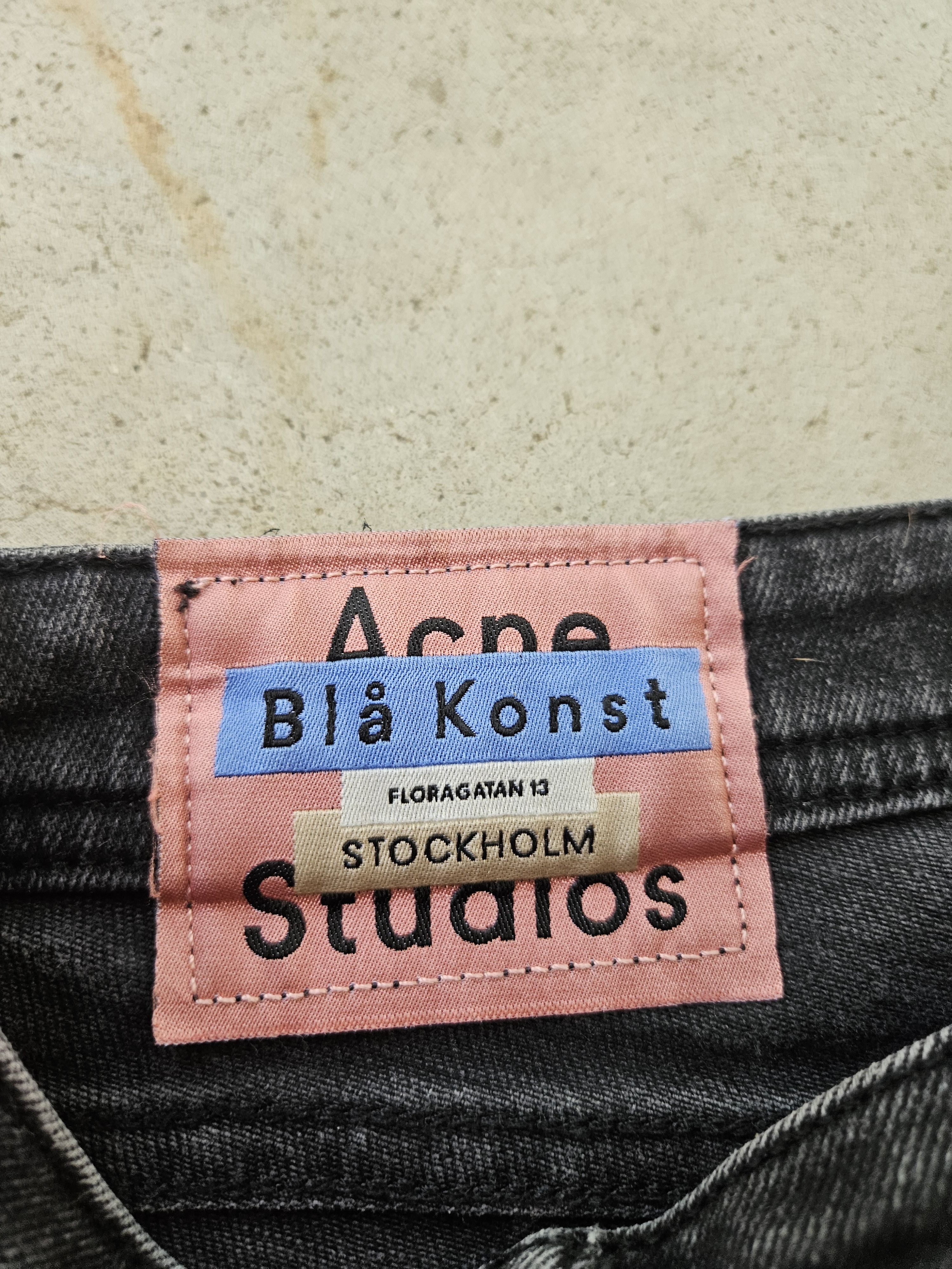 Acne Studios Blå Konst Peg Used Blk Patch Black Denim Jeans Size US 29 - 10 Thumbnail