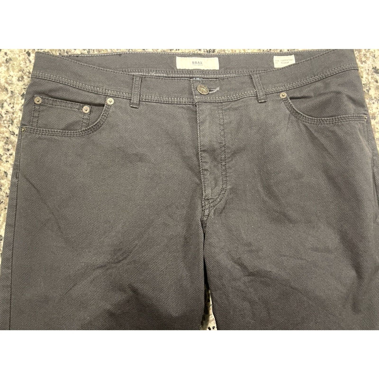 BRAX Brax Pants Mens 37x34 Black Travel Commute Office Work Cooper Fancy Size US 37 - 2 Thumbnail