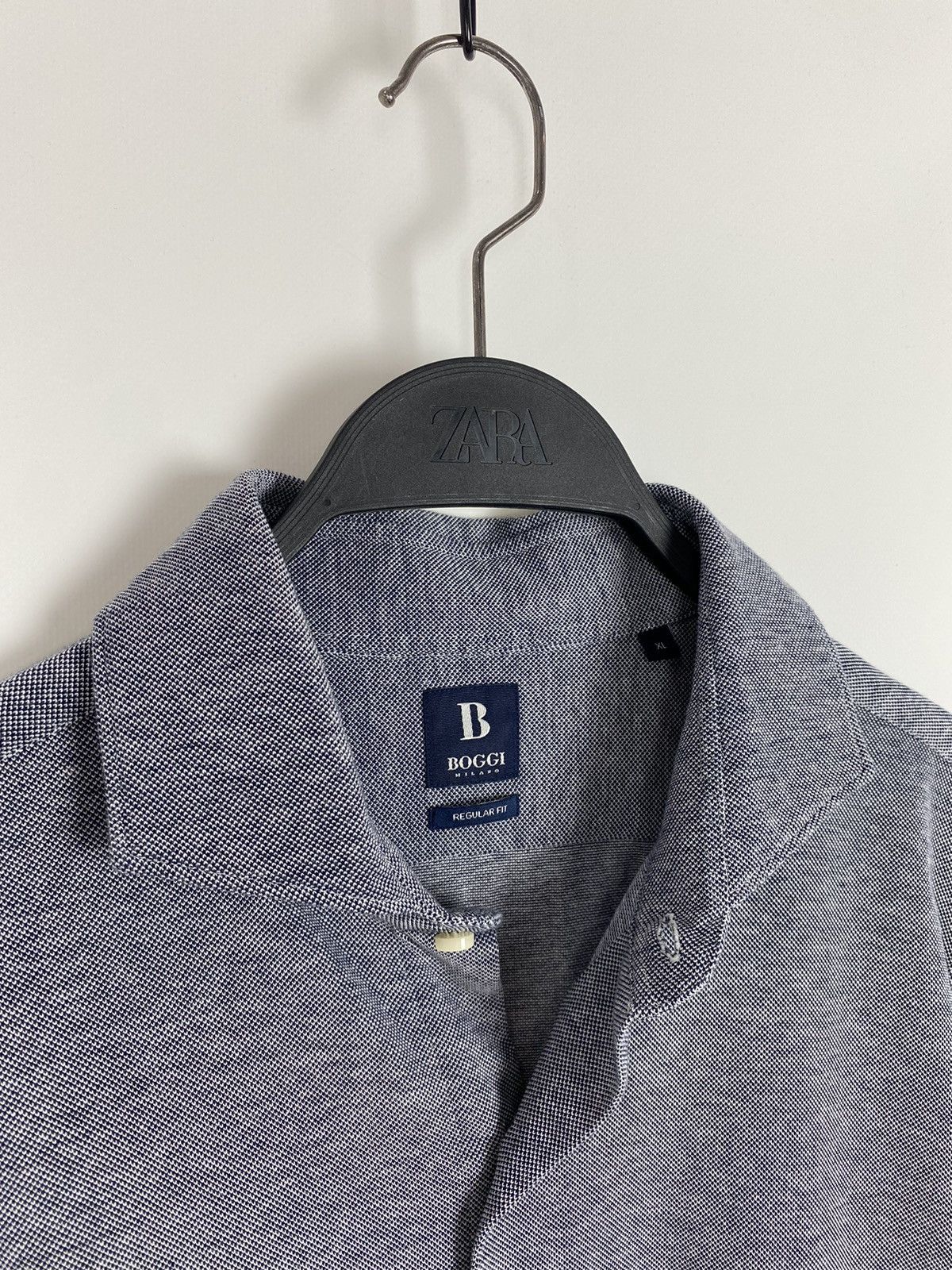 Boggi Boggi Milano Regular Fit Pique Cotton Shirt Size US XL / EU 56 / 4 - 3 Thumbnail