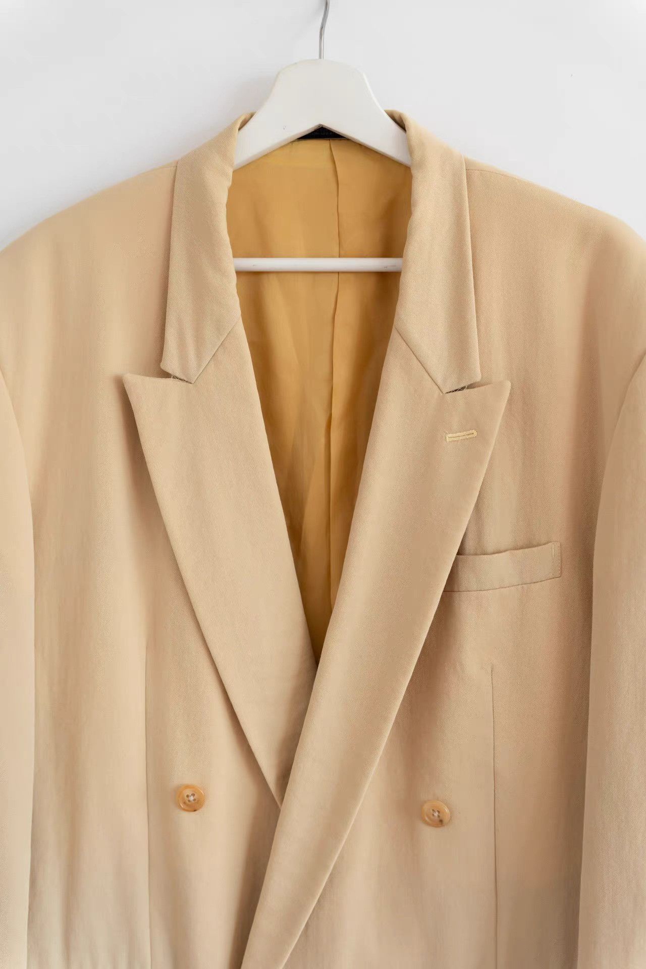 Yohji Yamamoto Yohji Yamamoto 92aw Minimalist Light Yellow Blazer K4 Size US S / EU 44-46 / 1 - 3 Thumbnail