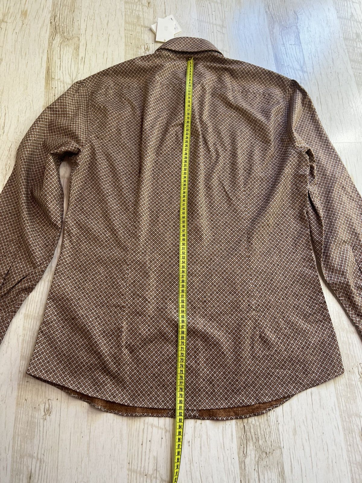 Brunello Cucinelli Brunello Cucinelli Slim Fit Geometric Print Shirt XL Size US XL / EU 56 / 4 - 21 Thumbnail