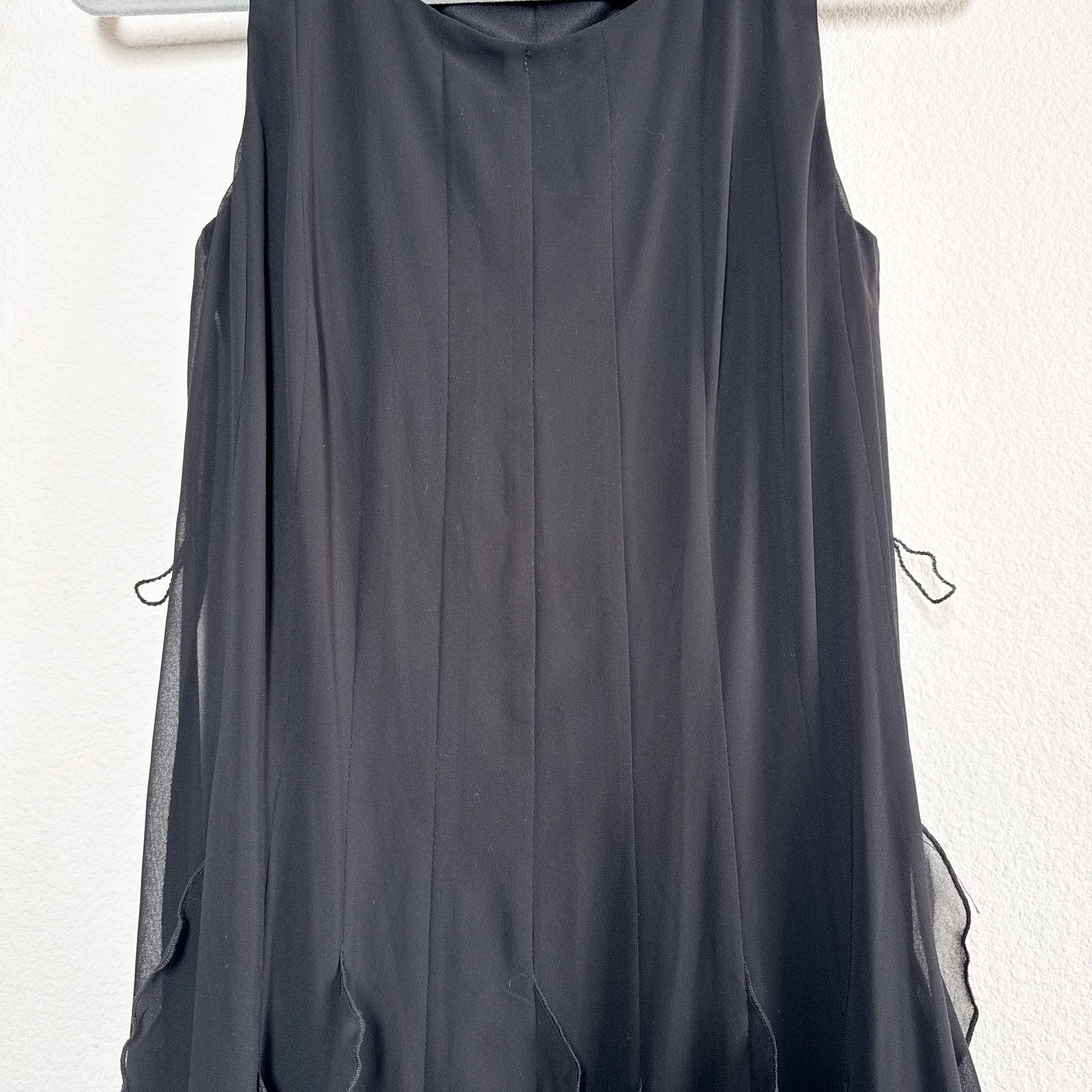 Evan Picone Vintage Evan Picone Black Chiffon Ruffle Fit & Flare Dress 4 Size S / US 4 / IT 40 - 10 Thumbnail