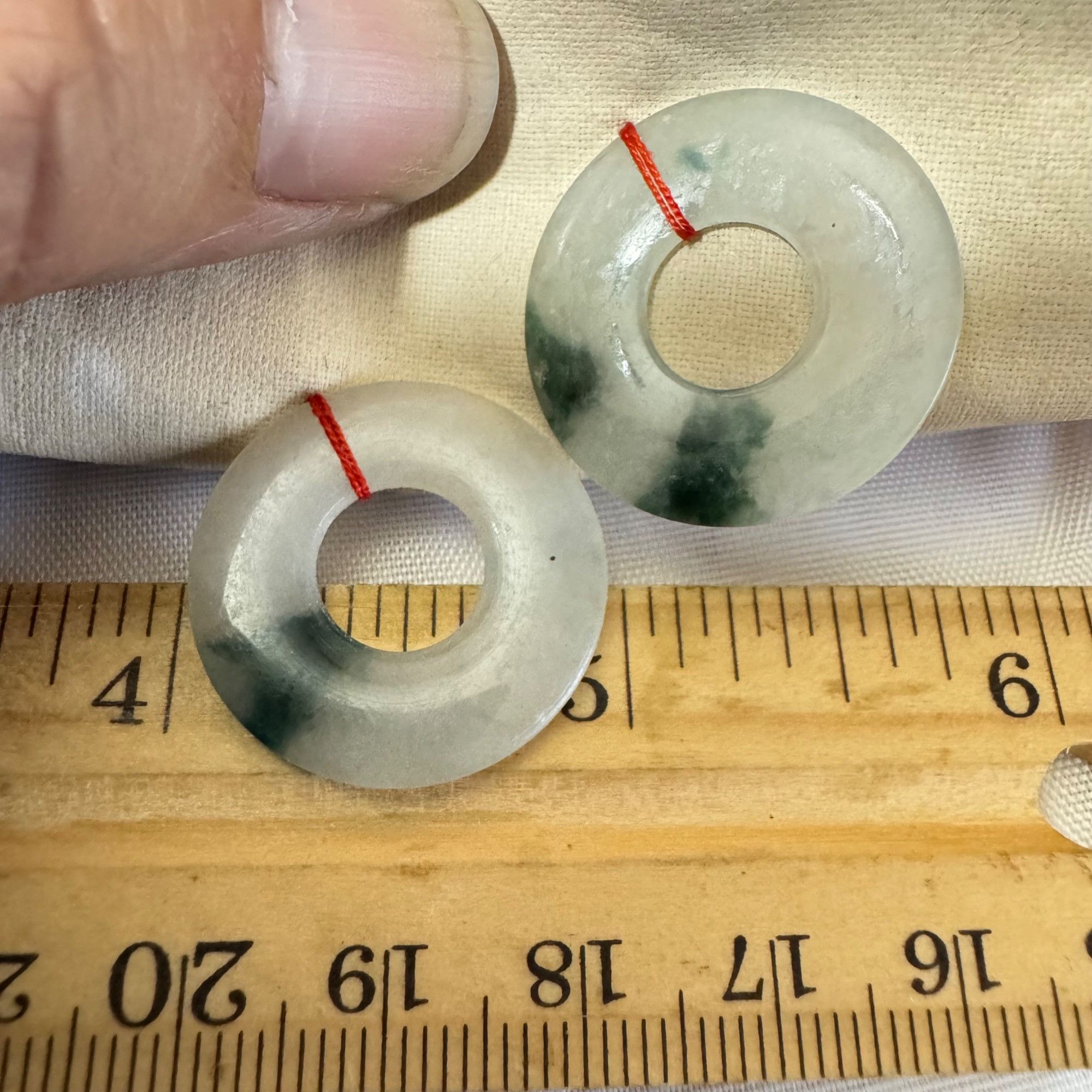 Other Antique Loose Gemstones Spinach Jade Circles Size 1'' Length Size ONE SIZE - 4 Thumbnail