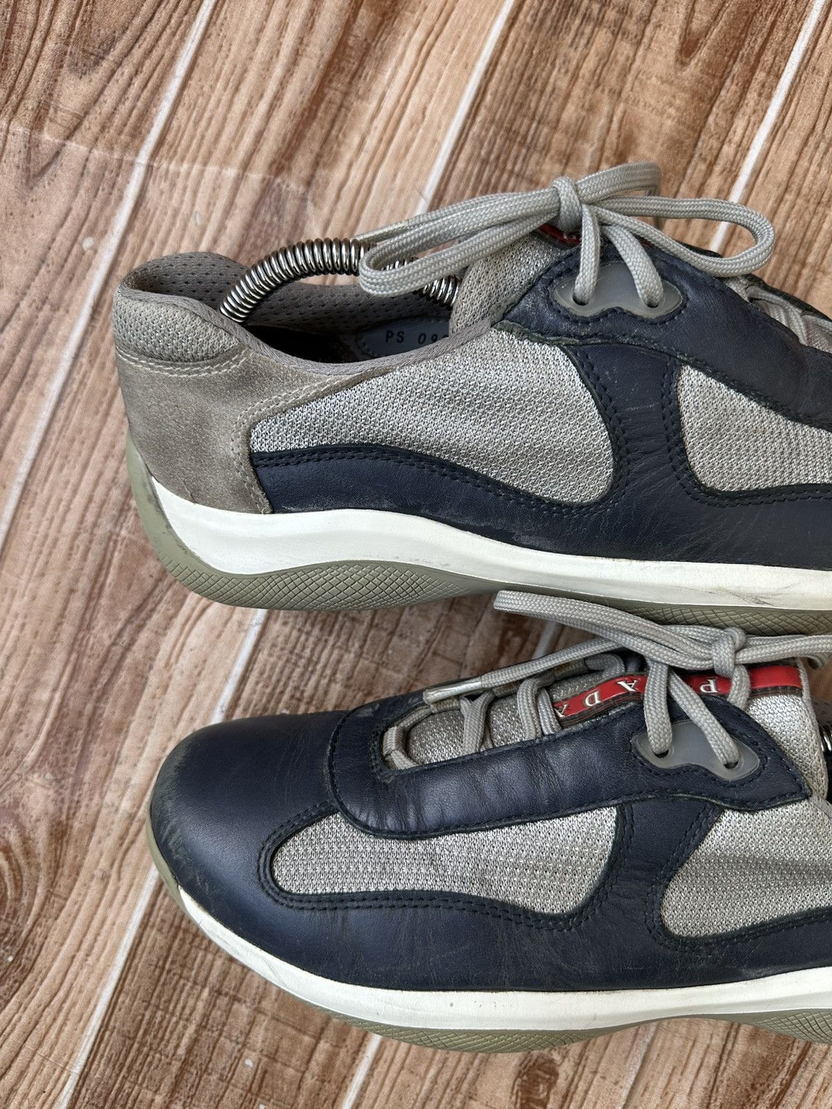 Prada Prada Americas Cup Blue Leather Low Tops Size US 8.5 / EU 41-42 - 10 Thumbnail