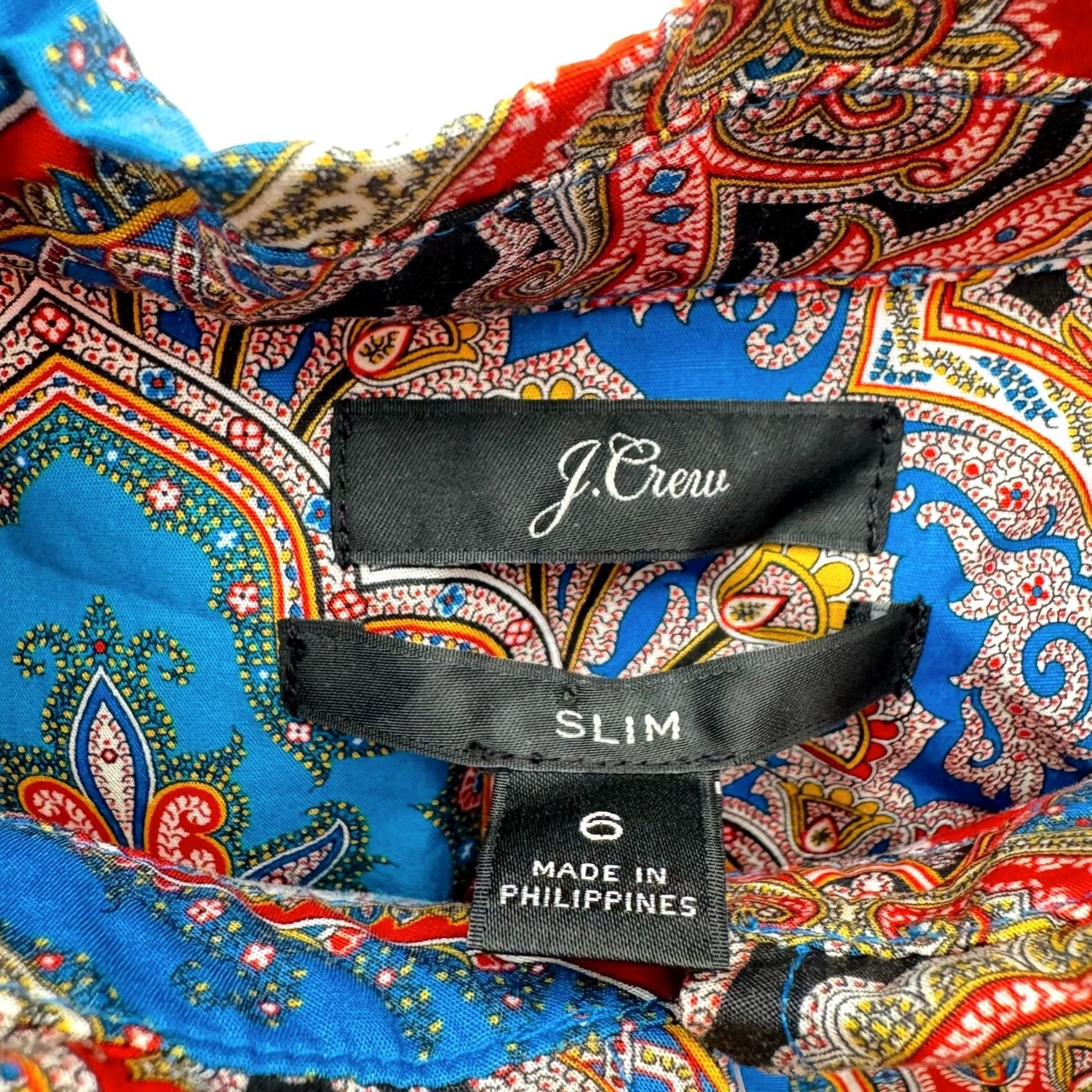 J.Crew J.CREW Shirt Womens 6 Slim Button-Up Paisley NWT Multicolor Long Sleeve Collared Size M / US 6-8 / IT 42-44 - 5 Thumbnail