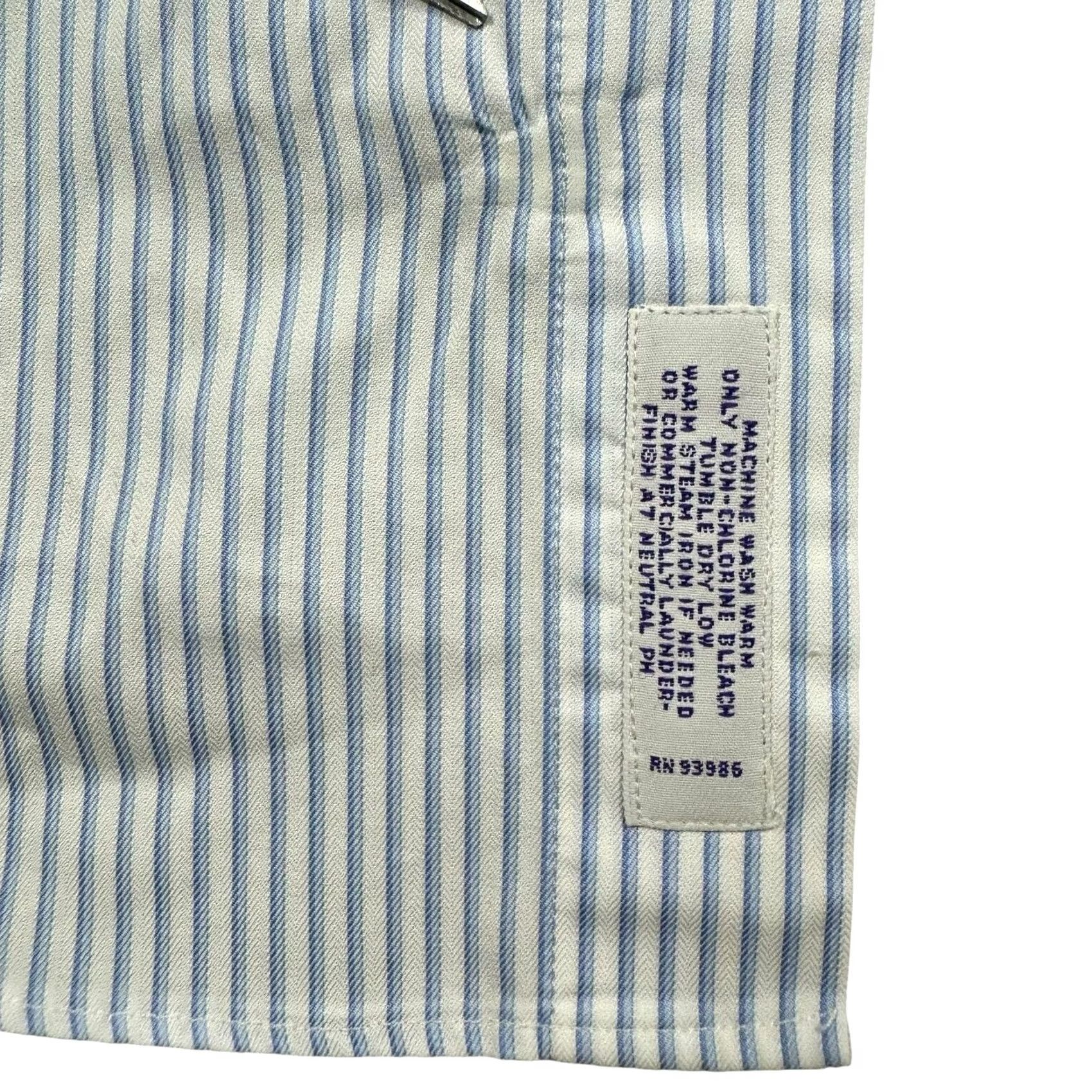 Brooks Brothers Brooks Brothers Vintage 90s Pinstripe Blue Button Down Mens Shirt Size US L / EU 52-54 / 3 - 8 Thumbnail