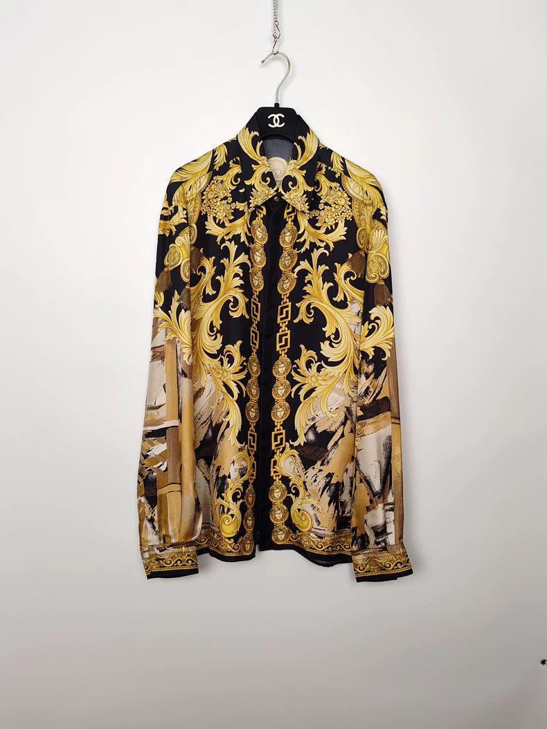 Versace Versace Mulberry silk baroque full print shirt Size US L / EU 52-54 / 3 - 1 Thumbnail