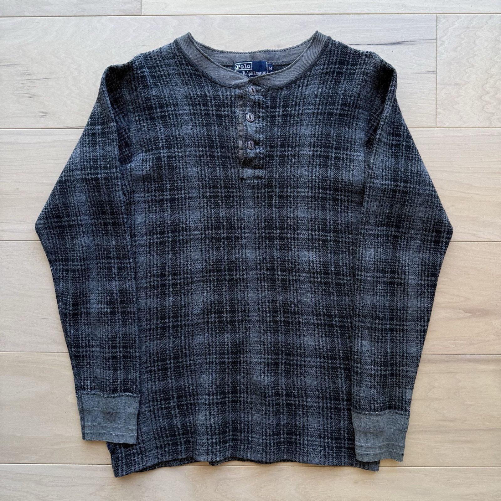Polo Ralph Lauren Vintage Polo Ralph Lauren Henley Shirt M Wool Cotton Plaid Size US M / EU 48-50 / 2 - 2 Thumbnail