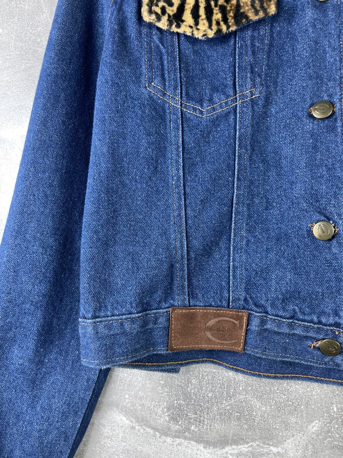 Just Cavalli Roberto Just Cavalli Vintage Denim Leopard Trim Blue Jacket Size L / US 10 / IT 46 - 5 Thumbnail