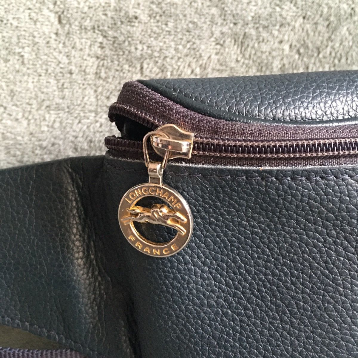 Longchamp Longchamp Le Foulonne Leather Belt Bag Navy Blue Size ONE SIZE - 6 Thumbnail